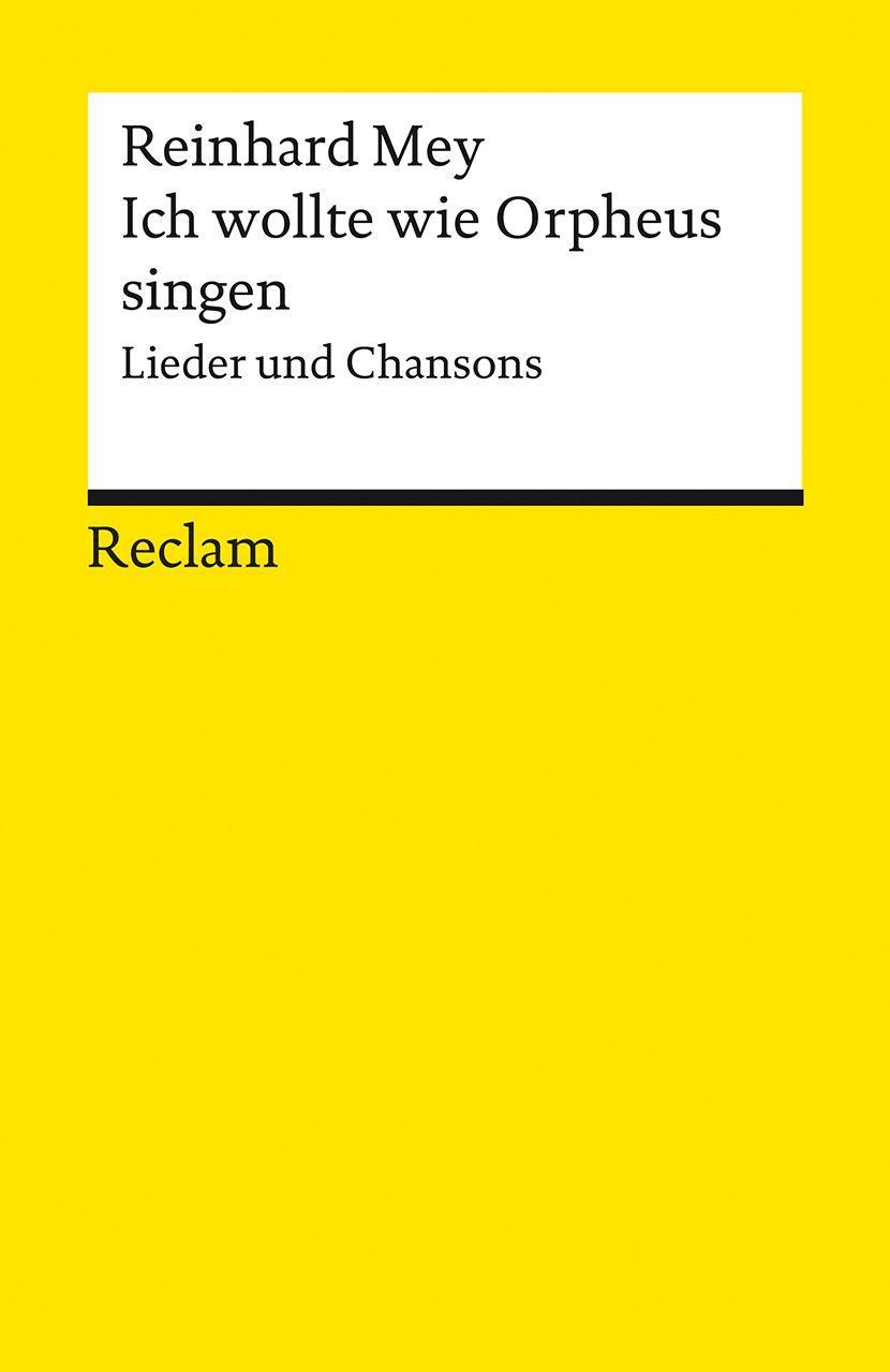 Vorderes Coverbild Ich wollte wie Orpheus singen. Lieder und Chansons