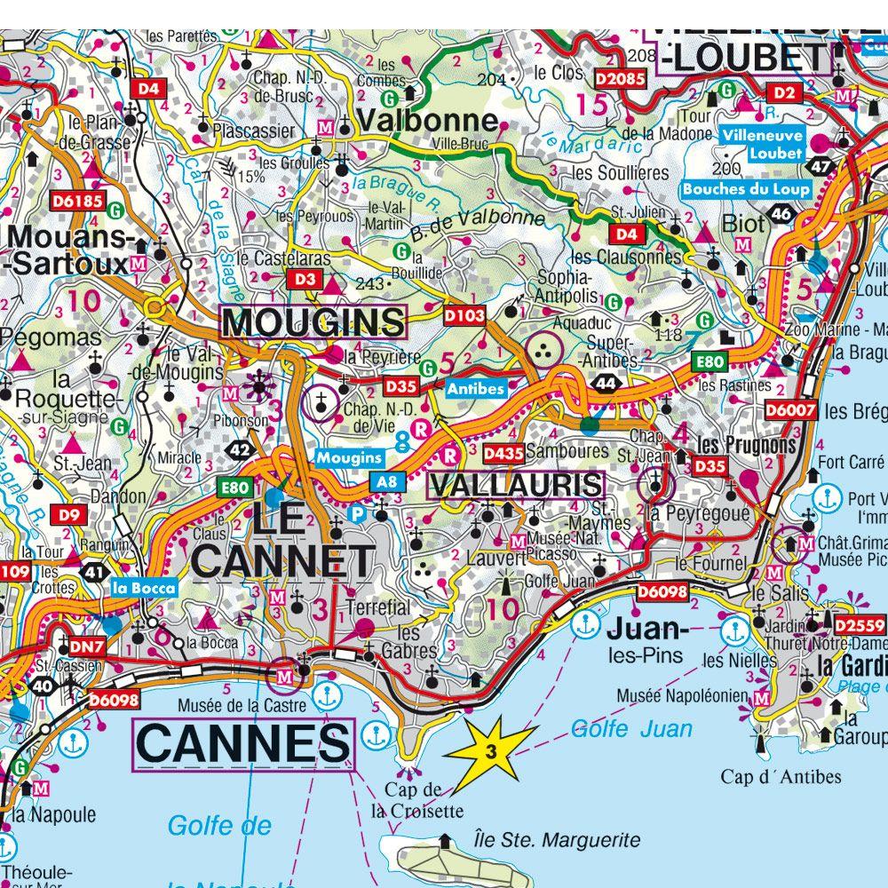 Beispielinhalt (Bild) Cote d' Azur 1 : 150 000