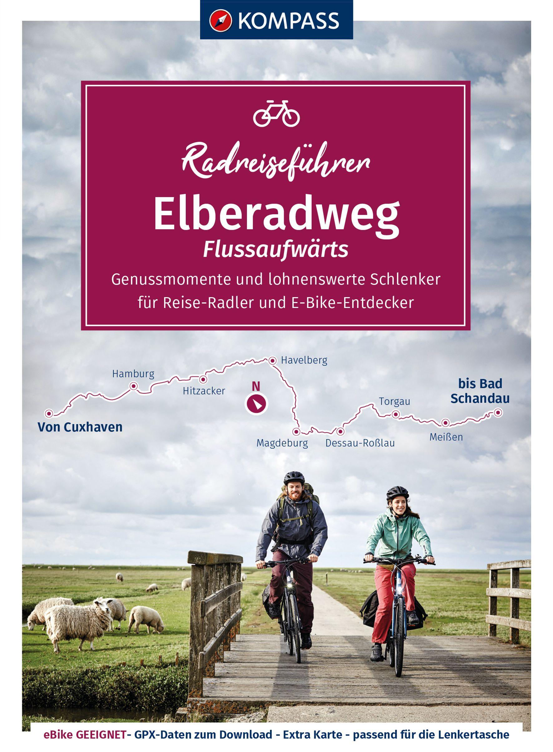 Vorderes Coverbild KOMPASS Radreiseführer Elberadweg von Cuxhaven bis Bad Schandau