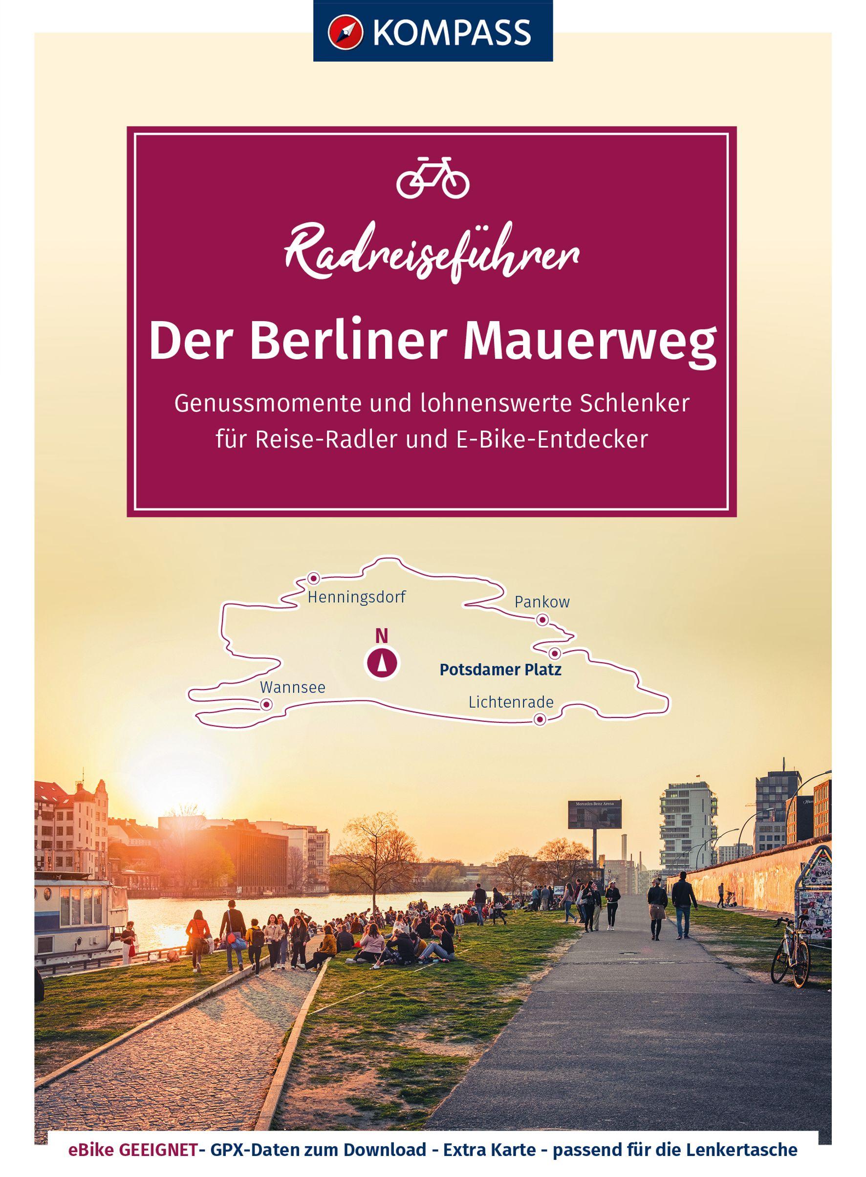 Vorderes Coverbild KOMPASS Radreiseführer Der Berliner Mauerweg