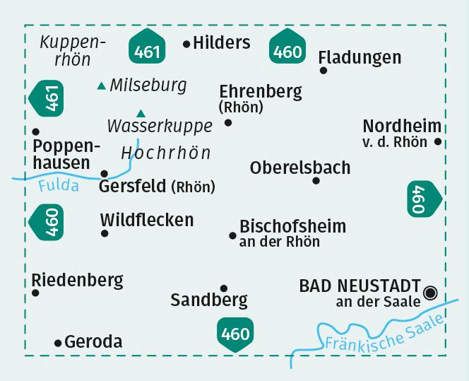 Beispielinhalt (Bild) KOMPASS Wanderkarte 462 Die Hochrhön 1:25.000