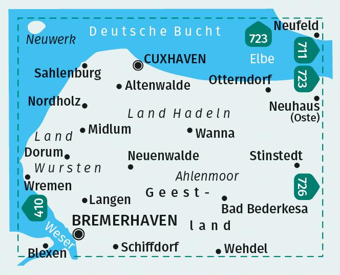 Beispielinhalt (Bild) KOMPASS Wanderkarte 400 Bremerhaven-Cuxhaven 1:50.000