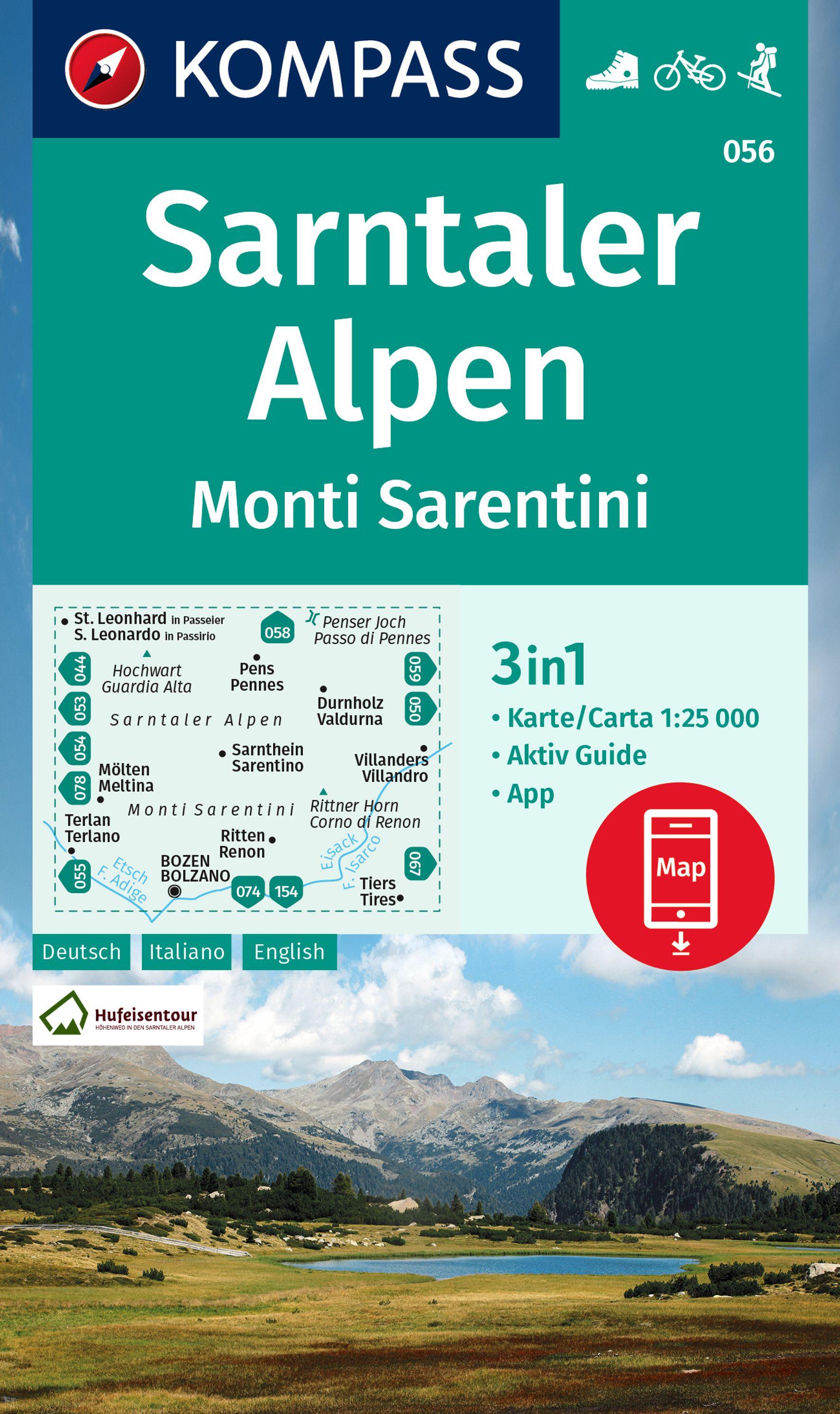 Vorderes Coverbild KOMPASS Wanderkarte 056 Sarntaler Alpen, Monti Sarentini 1:25.000
