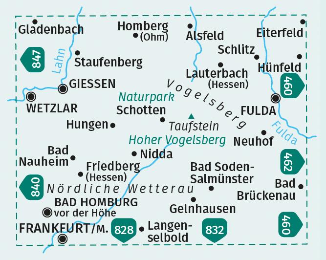 Beispielinhalt (Bild) KOMPASS Wanderkarten-Set Vogelsberg, Nördliche Wetterau (2 Karten) 1:50.000