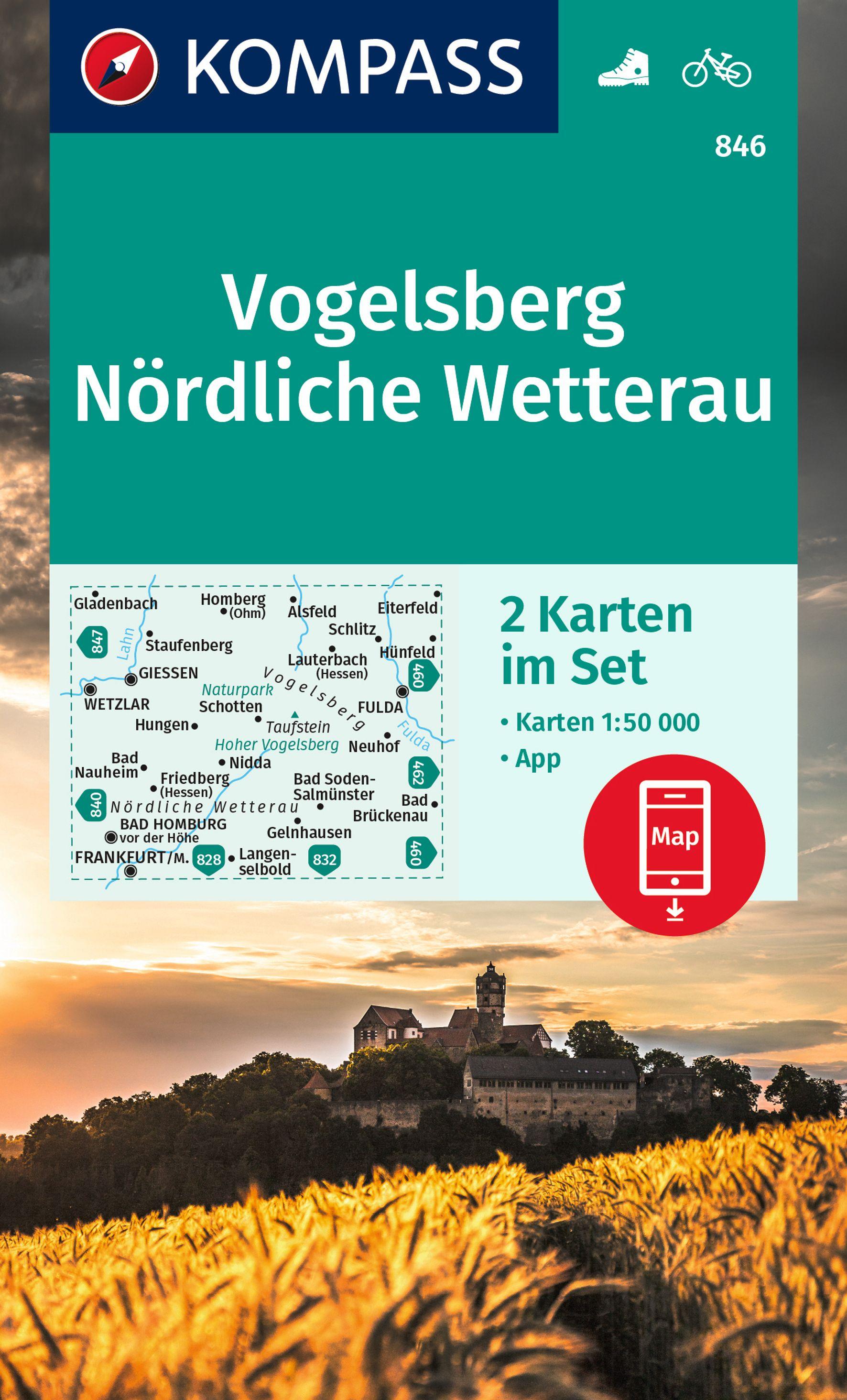 Vorderes Coverbild KOMPASS Wanderkarten-Set Vogelsberg, Nördliche Wetterau (2 Karten) 1:50.000