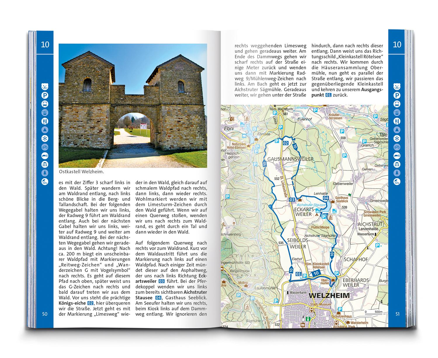 Beispielinhalt (Bild) KOMPASS Wanderführer Naturpark Schwäbisch-Fränkischer Wald, Die Wanderregion bei Stuttgart, 50 Touren mit Extra-Tourenkarte