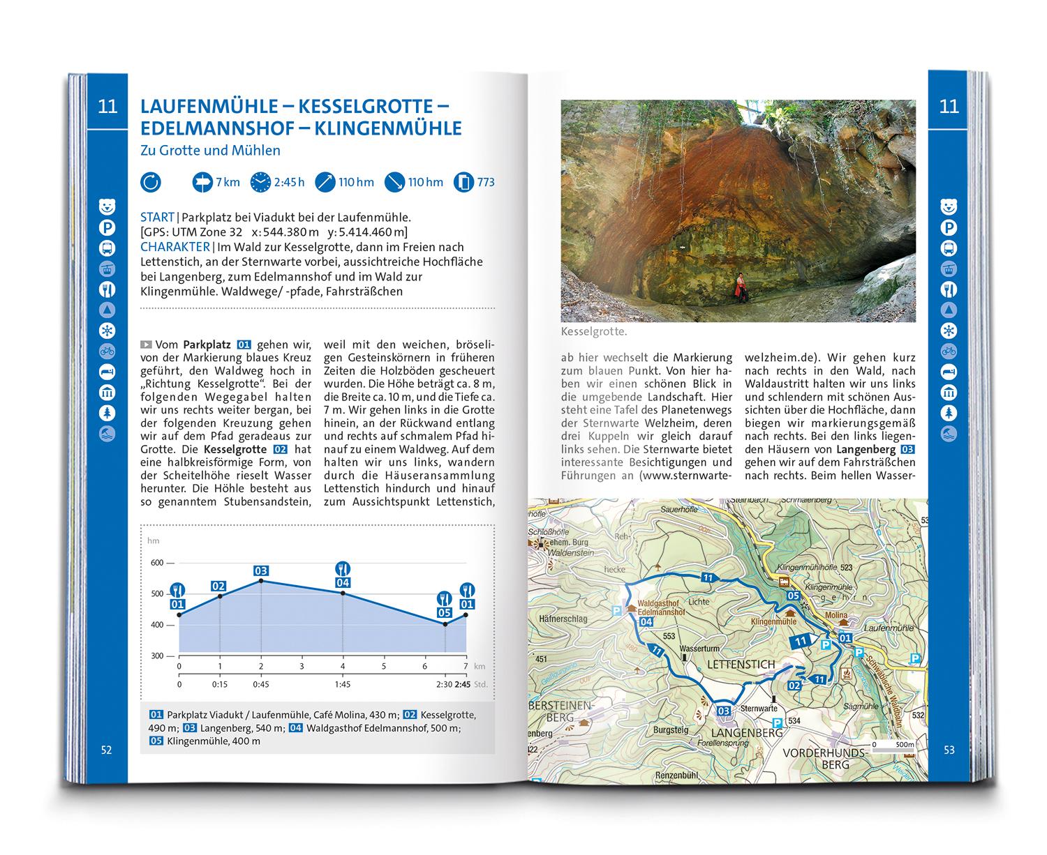Beispielinhalt (Bild) KOMPASS Wanderführer Naturpark Schwäbisch-Fränkischer Wald, Die Wanderregion bei Stuttgart, 50 Touren mit Extra-Tourenkarte
