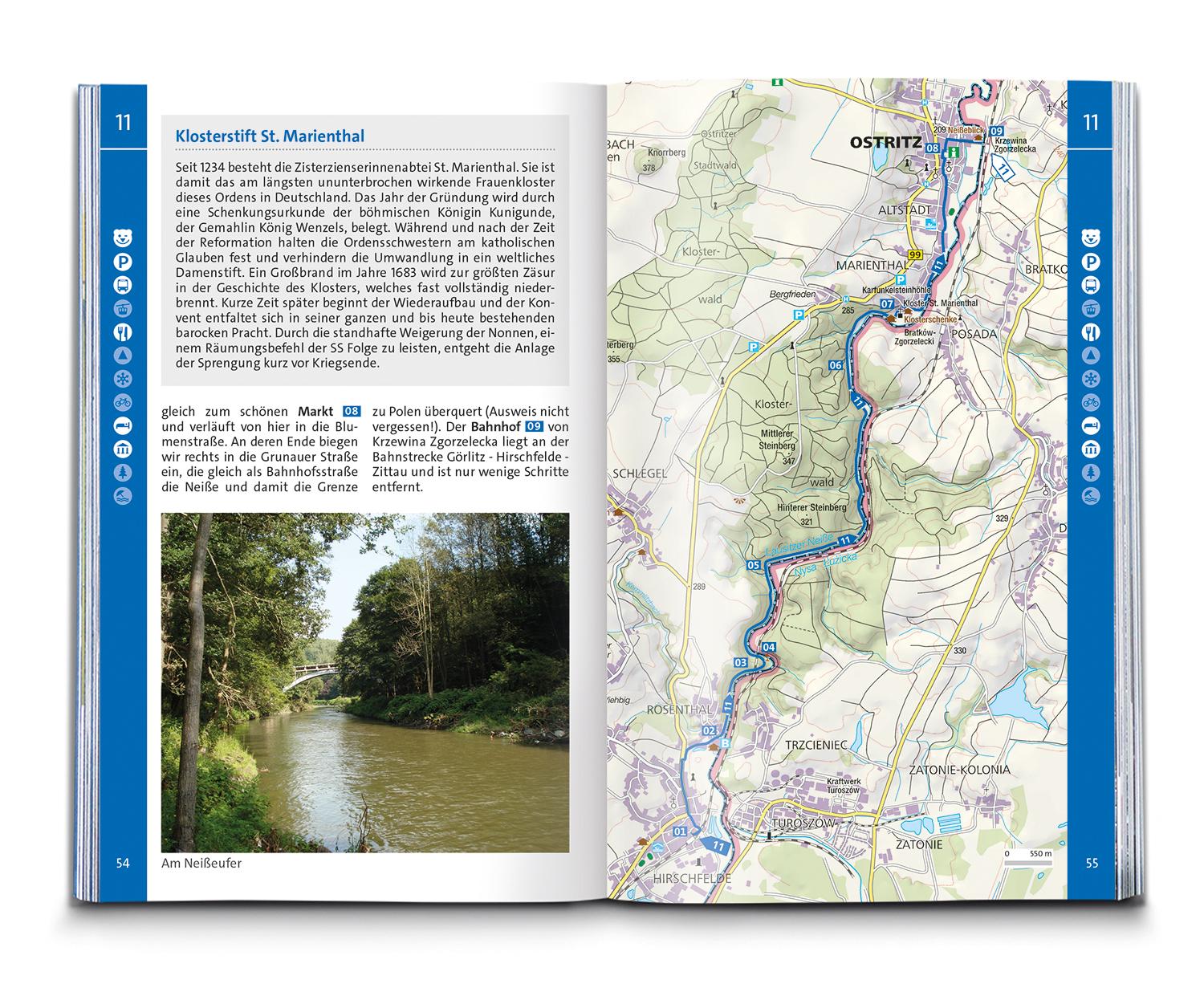 Beispielinhalt (Bild) KOMPASS Wanderführer Oberlausitz, Lausitzer Heide-, Teich- und Bergland, mit Zittauer Gebirge, 55 Touren mit Extra-Tourenkarte