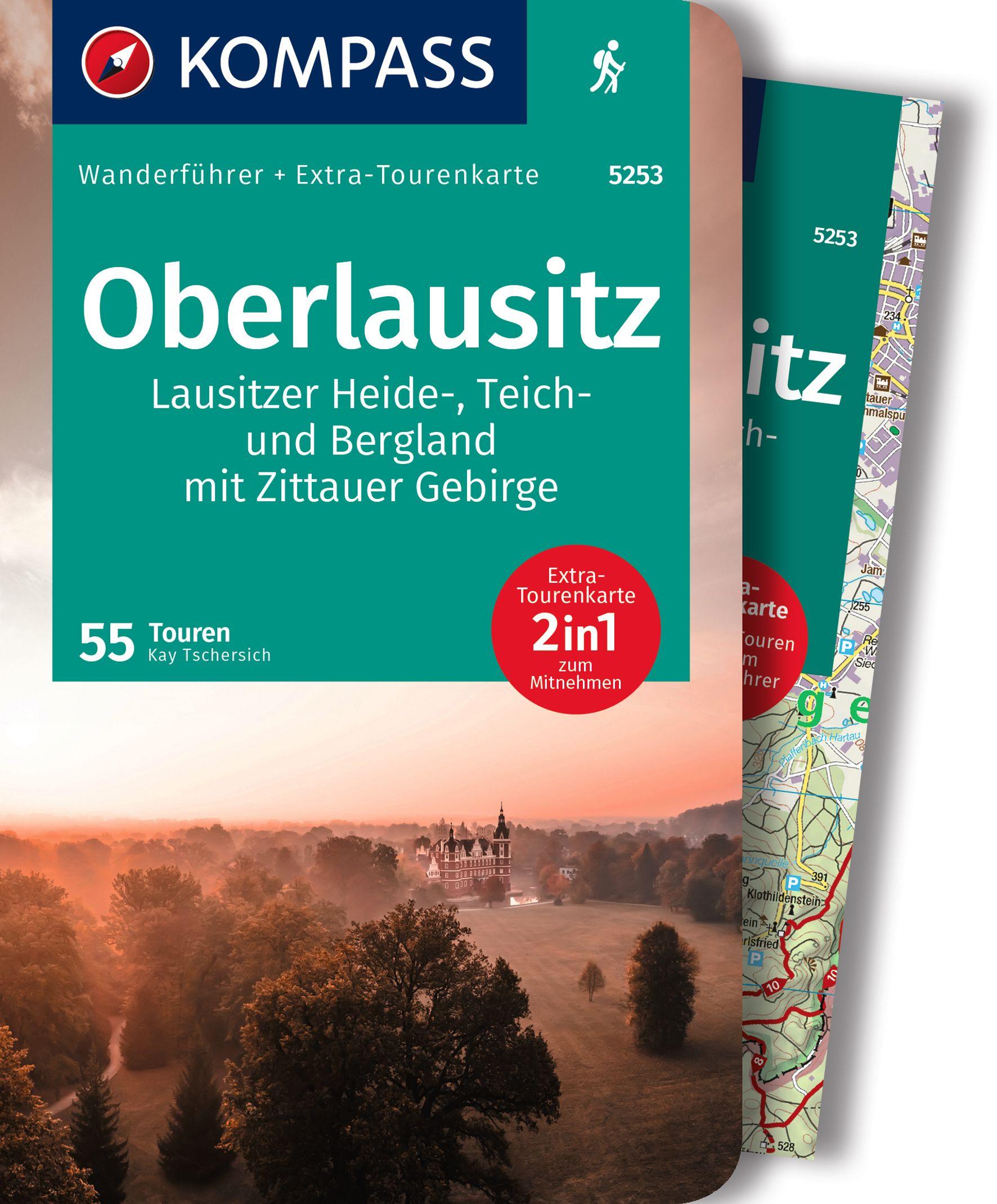 Vorderes Coverbild KOMPASS Wanderführer Oberlausitz, Lausitzer Heide-, Teich- und Bergland, mit Zittauer Gebirge, 55 Touren mit Extra-Tourenkarte