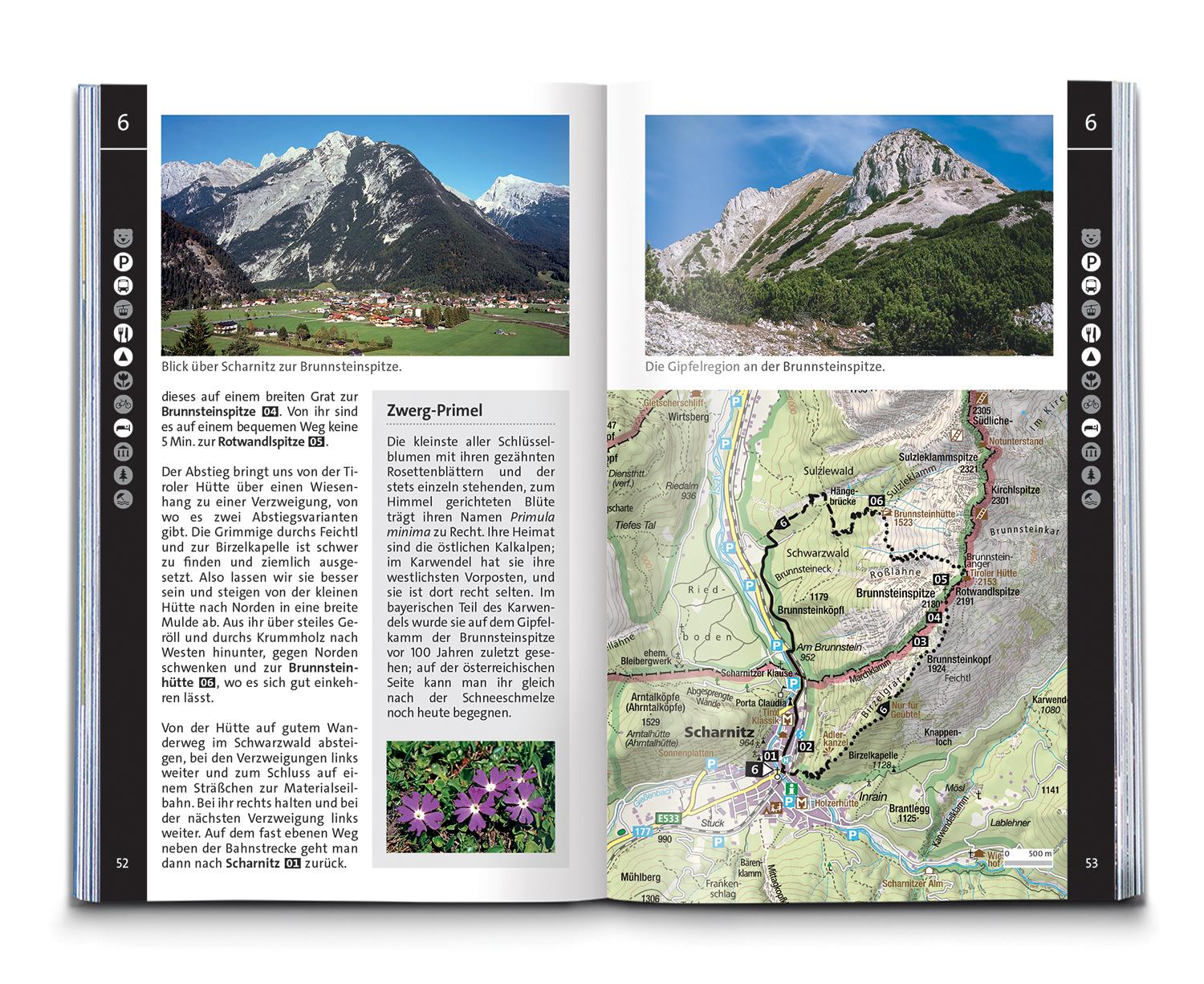Beispielinhalt (Bild) KOMPASS Wanderführer Naturpark Karwendel, 60 Touren mit Extra-Tourenkarte