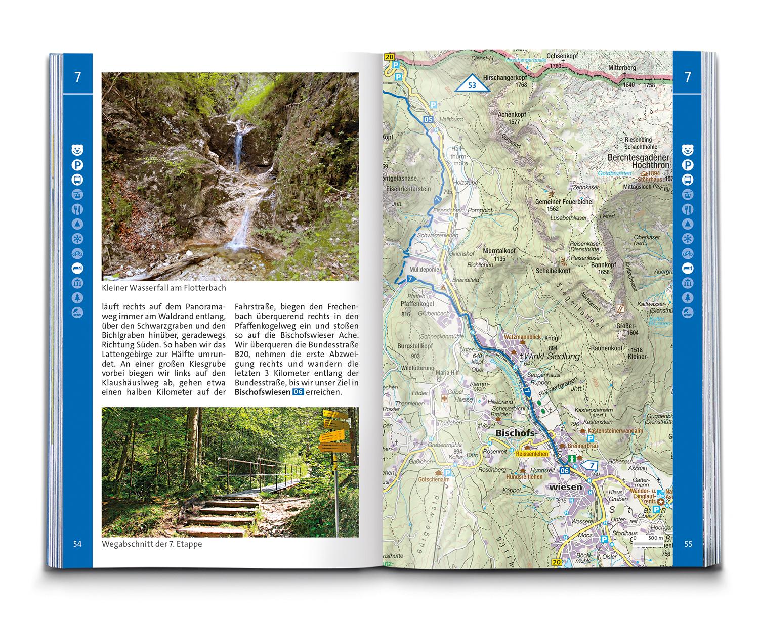 Beispielinhalt (Bild) KOMPASS Wanderführer SalzAlpenSteig, Chiemsee, Königssee, Hallstätter See, 40 Touren mit Extra-Tourenkarte