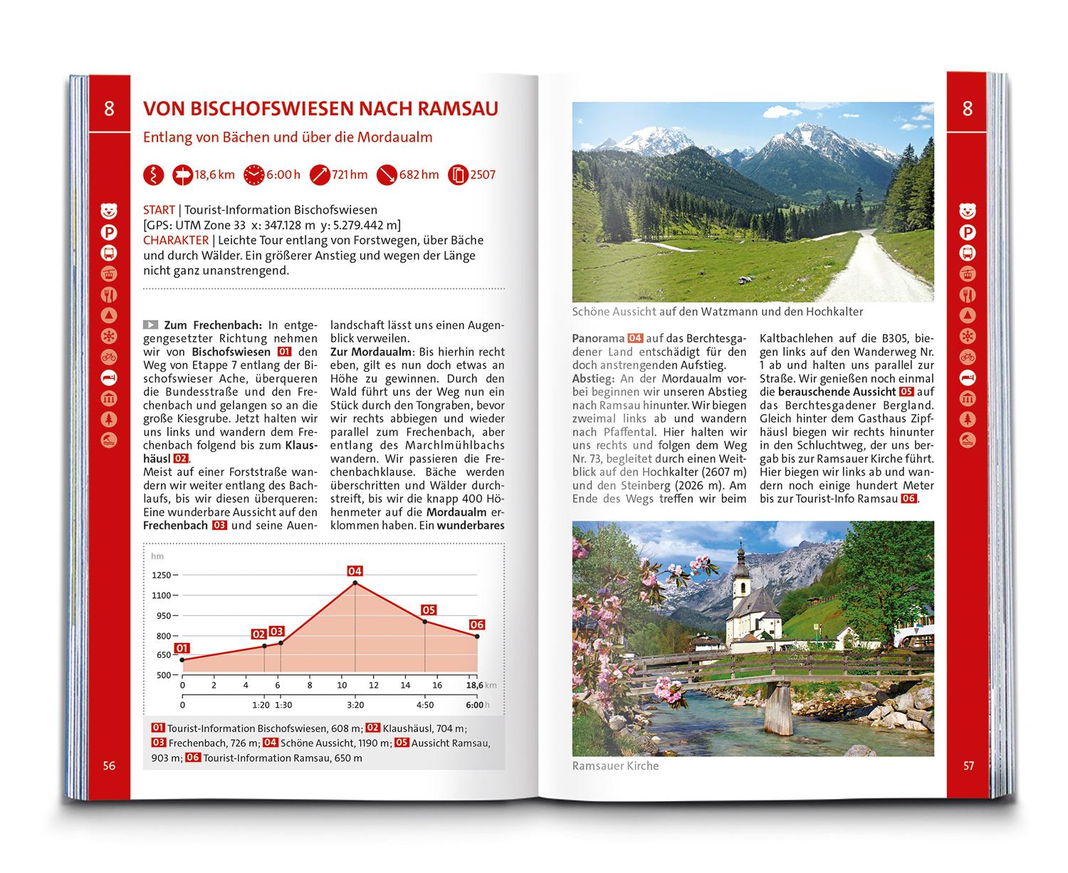 Beispielinhalt (Bild) KOMPASS Wanderführer SalzAlpenSteig, Chiemsee, Königssee, Hallstätter See, 40 Touren mit Extra-Tourenkarte