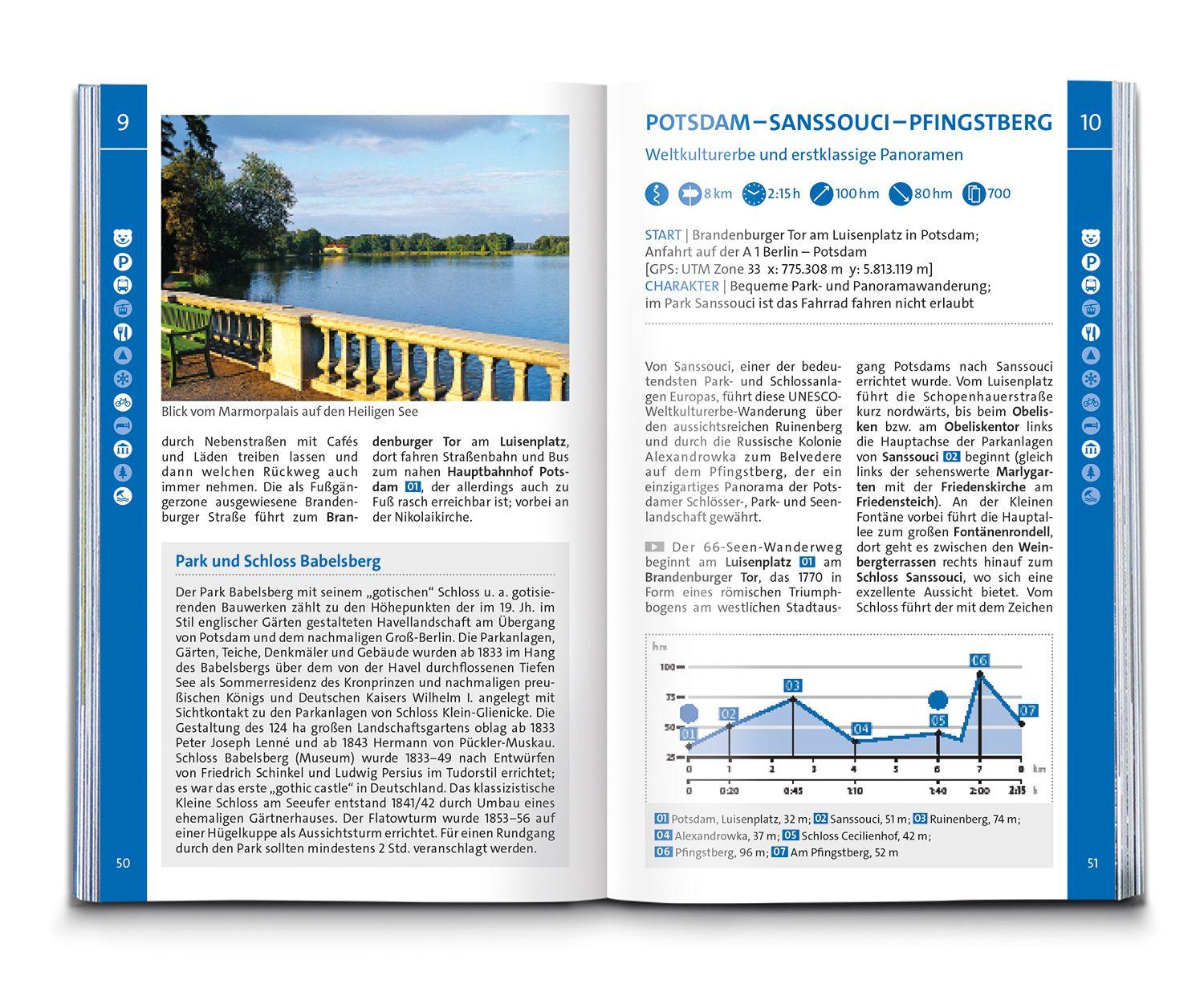 Beispielinhalt (Bild) KOMPASS Wanderführer Berlin-Brandenburg, 75 Touren mit Extra-Tourenkarte