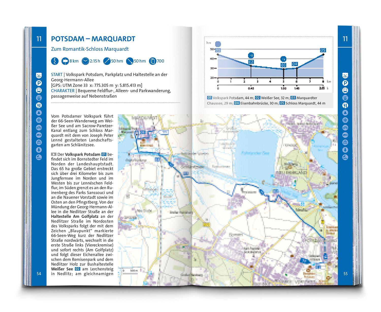 Beispielinhalt (Bild) KOMPASS Wanderführer Berlin-Brandenburg, 75 Touren mit Extra-Tourenkarte