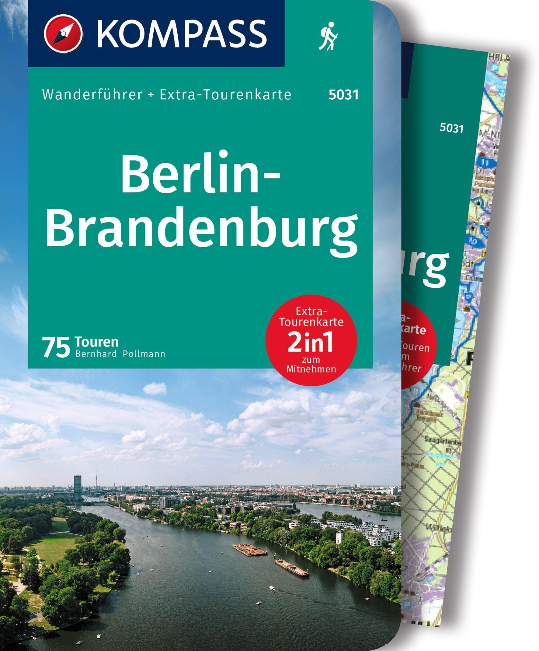 Vorderes Coverbild KOMPASS Wanderführer Berlin-Brandenburg, 75 Touren mit Extra-Tourenkarte