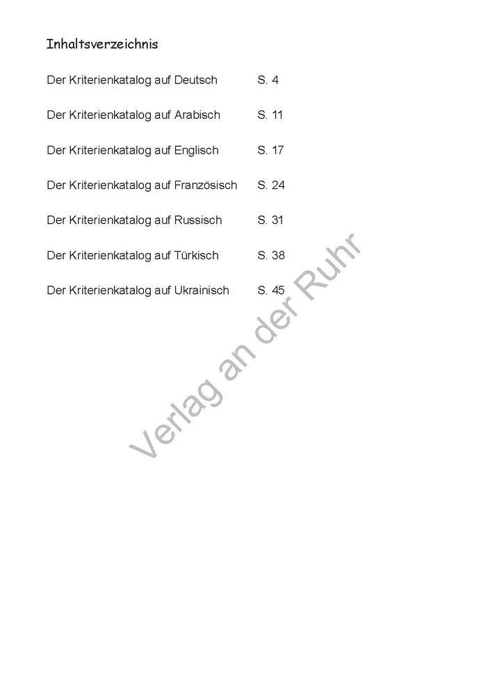 Beispielinhalt (Bild) Mehrsprachiger Kriterienkatalog zum Beobachtungsbogen für Kinder von 3 bis 6
