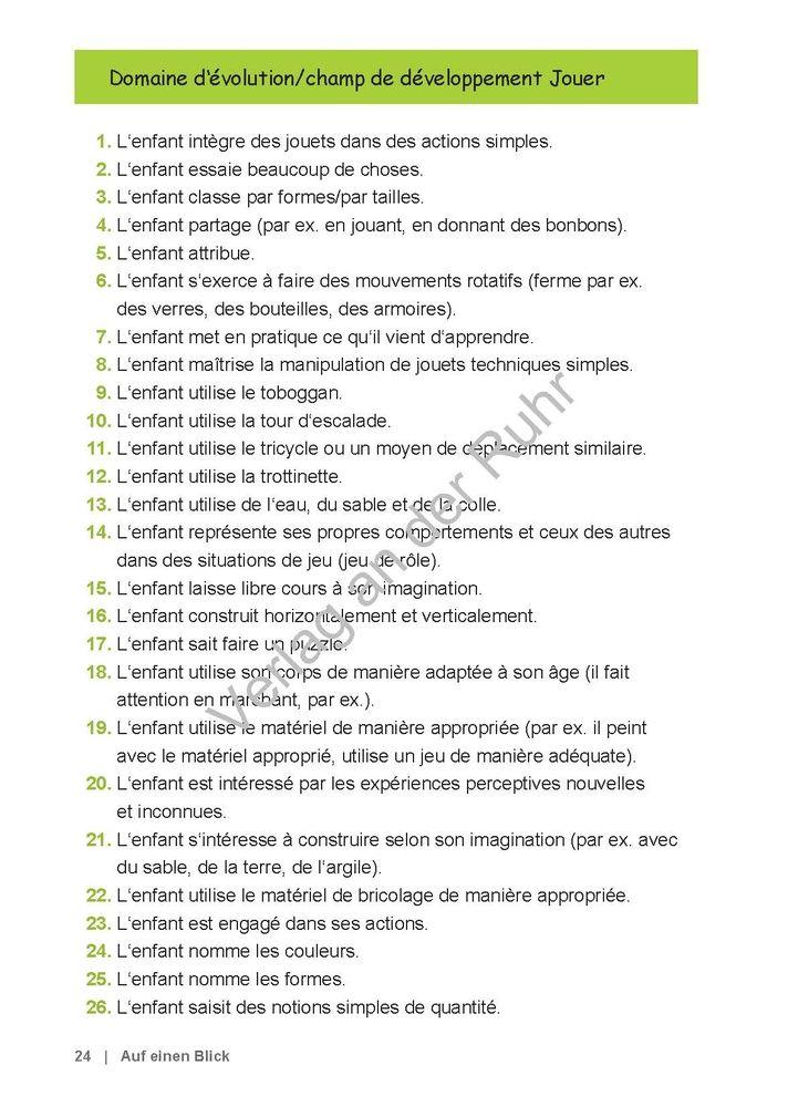 Beispielinhalt (Bild) Mehrsprachiger Kriterienkatalog zum Beobachtungsbogen für Kinder von 3 bis 6