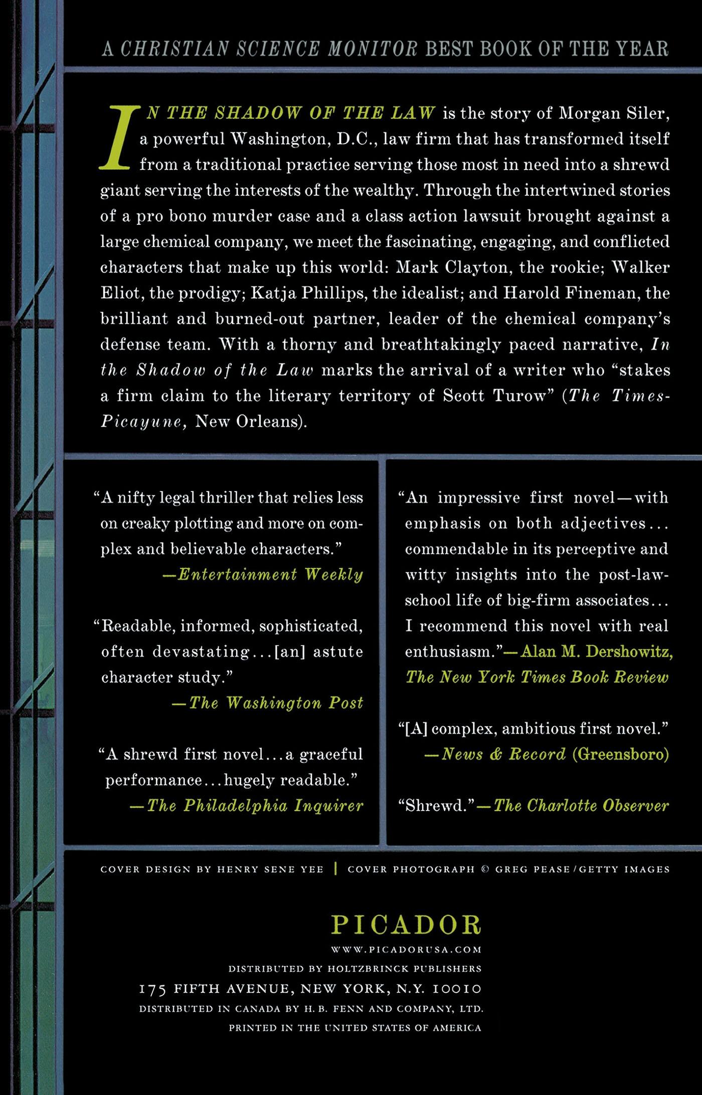 Rückseitencover In the Shadow of the Law