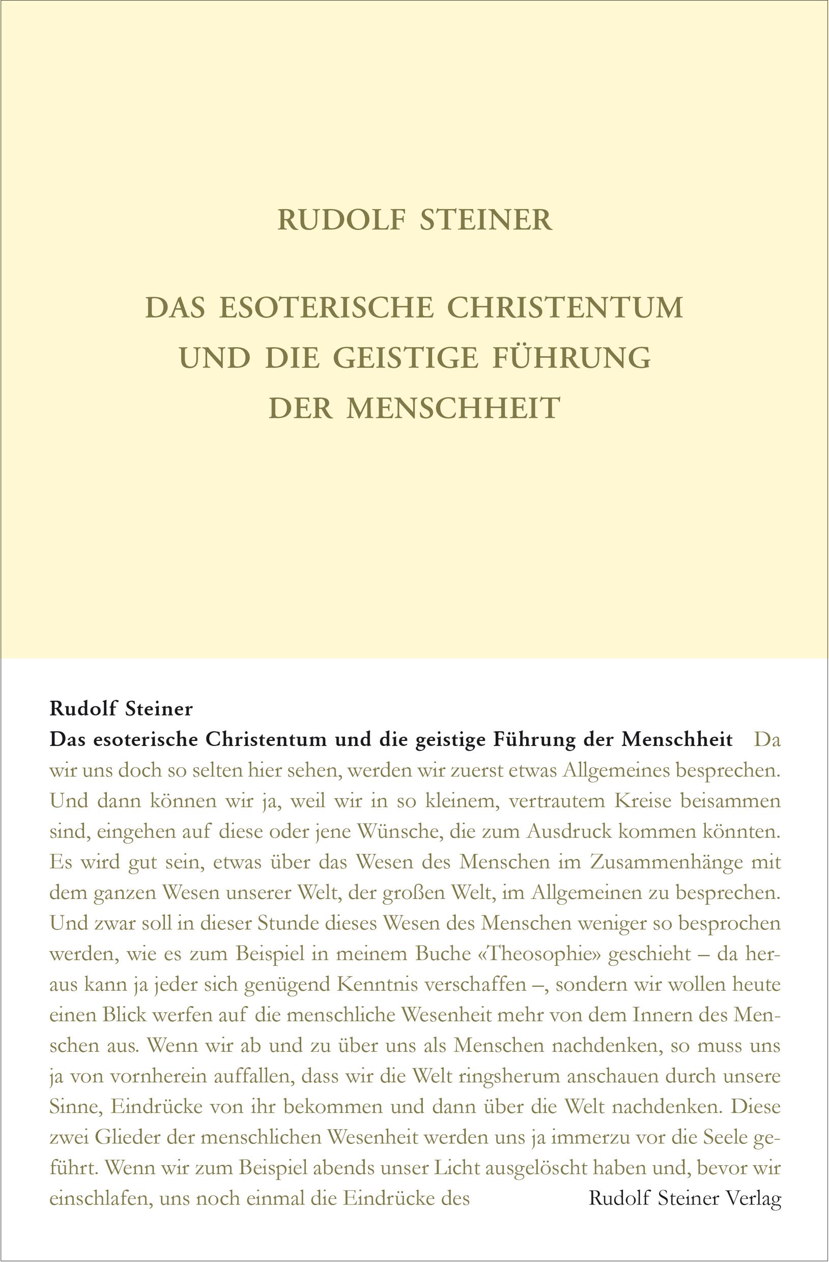 Vorderes Coverbild Das esoterische Christentum und die geistige Führung der Menschheit