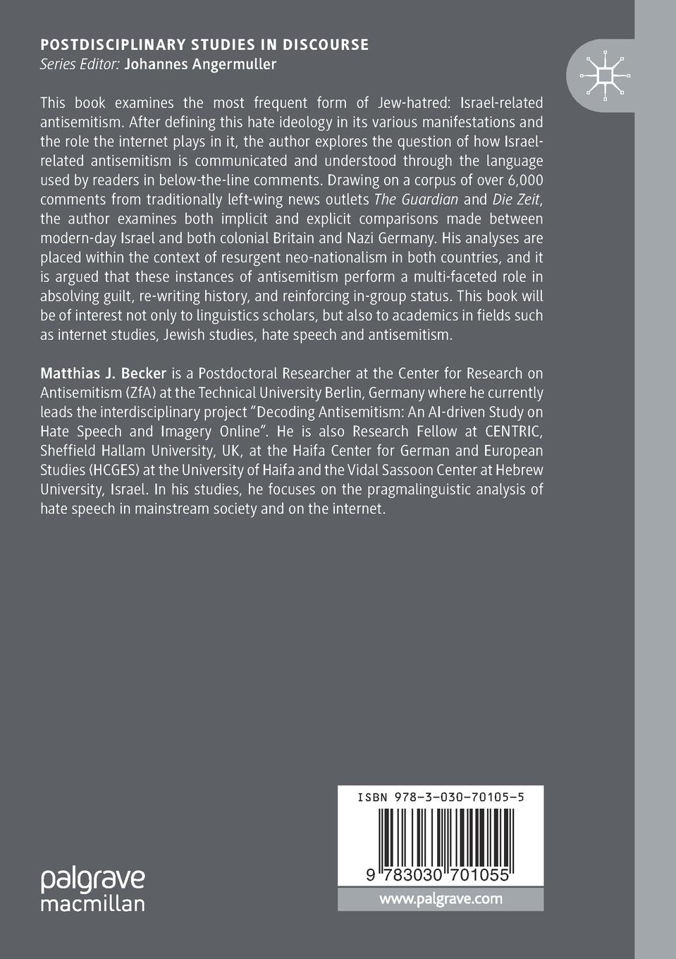 Rückseitencover Antisemitism in Reader Comments