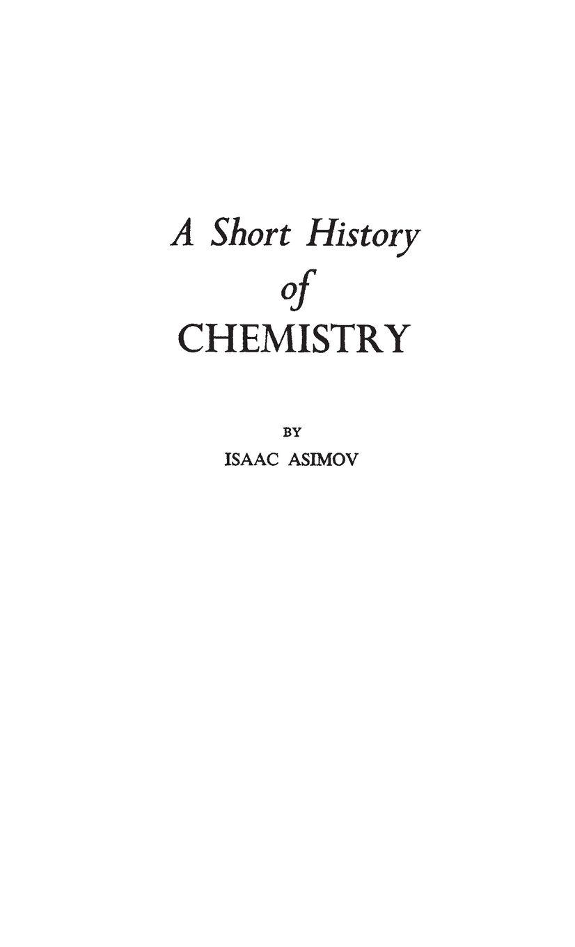 Vorderes Coverbild A Short History of Chemistry