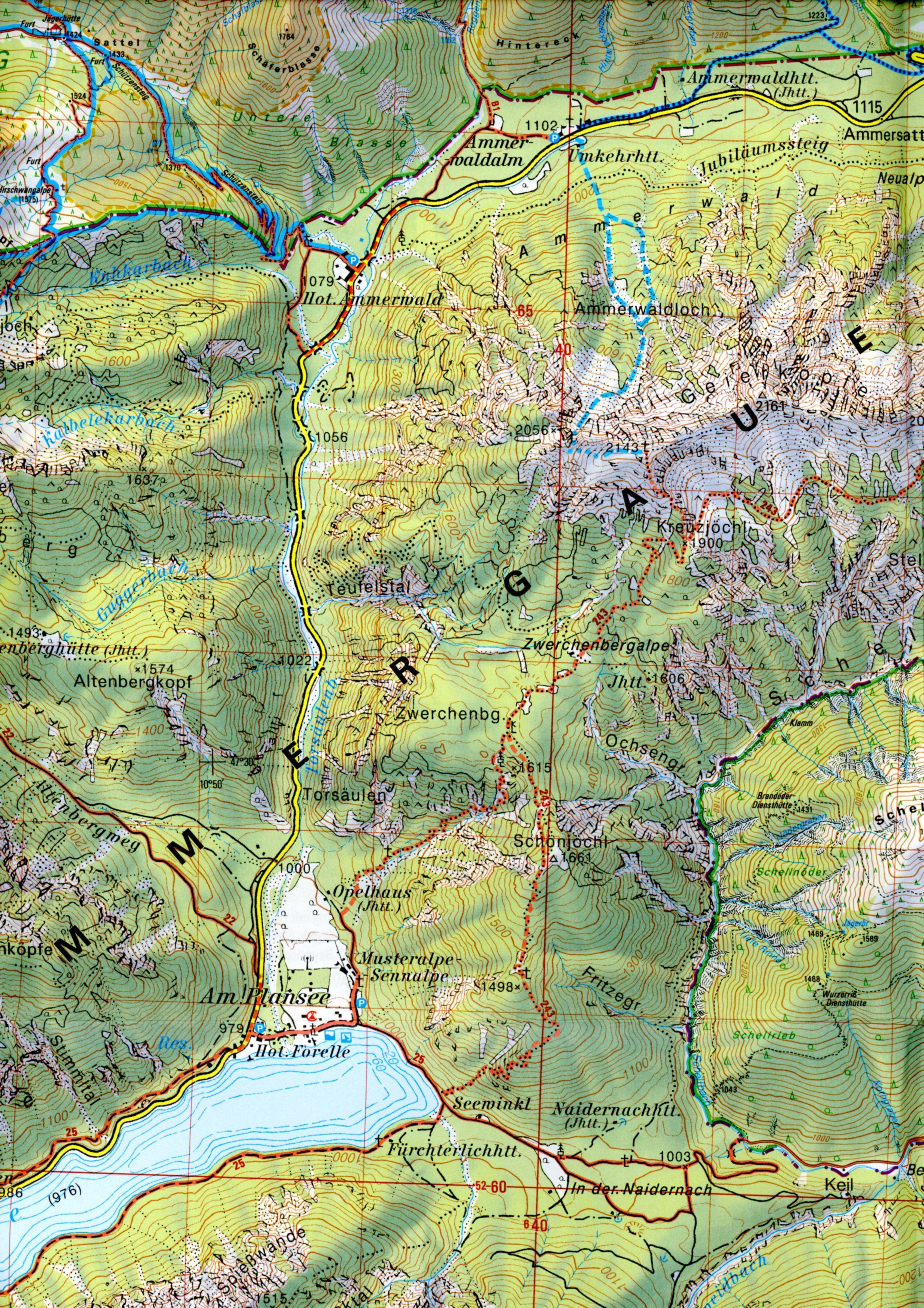 Beispielinhalt (Bild) Ammergauer Alpen West, Hochplatte, Kreuzspitze