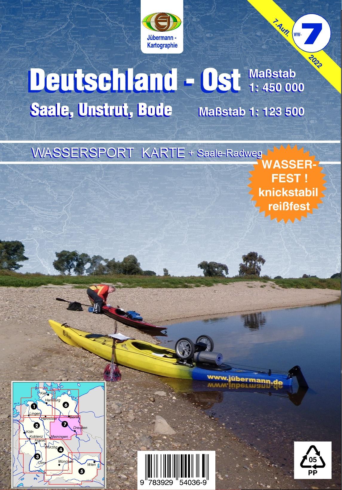 Vorderes Coverbild Wassersport-Wanderkarte / Deutschland Ost für Kanu- und Rudersport