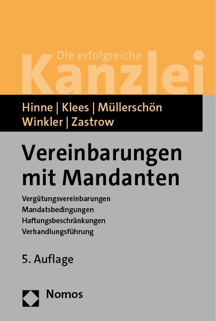 Vorderes Coverbild Vereinbarungen mit Mandanten