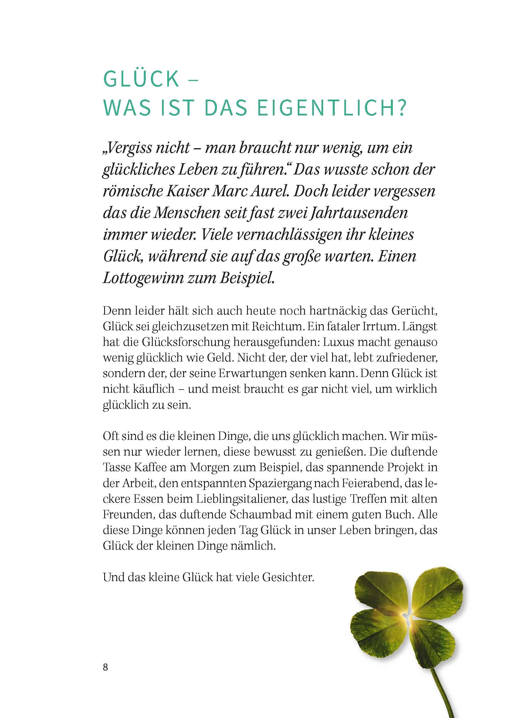 Beispielinhalt (Bild) Glück - Rezepte für mehr Lebensfreude