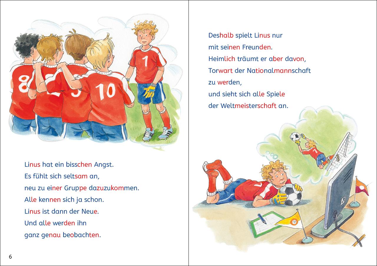 Beispielinhalt (Bild) Leselöwen Lesetraining 2. Klasse - Fußballgeschichten