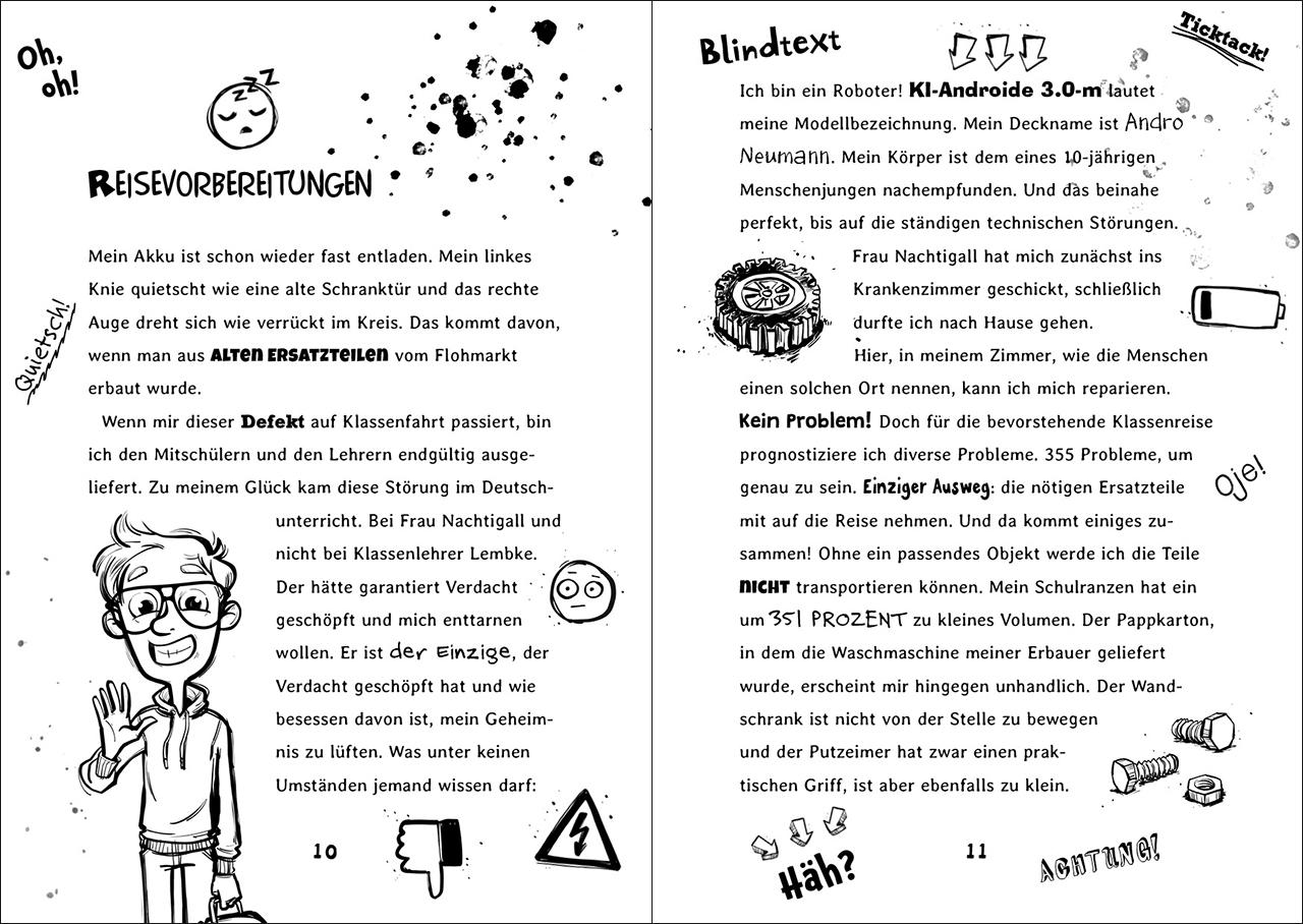 Beispielinhalt (Bild) Andro, streng geheim! (Band 3) - Kurzschluss auf Klassenfahrt