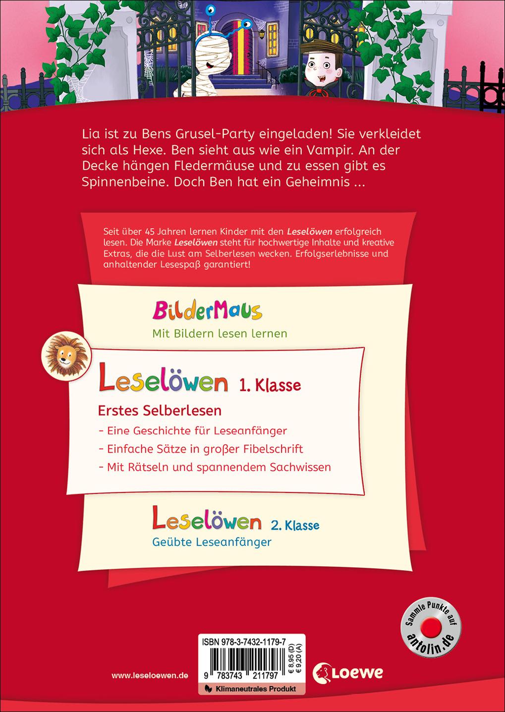 Rückseitencover Leselöwen 1. Klasse - Willkommen im Spukschloss!