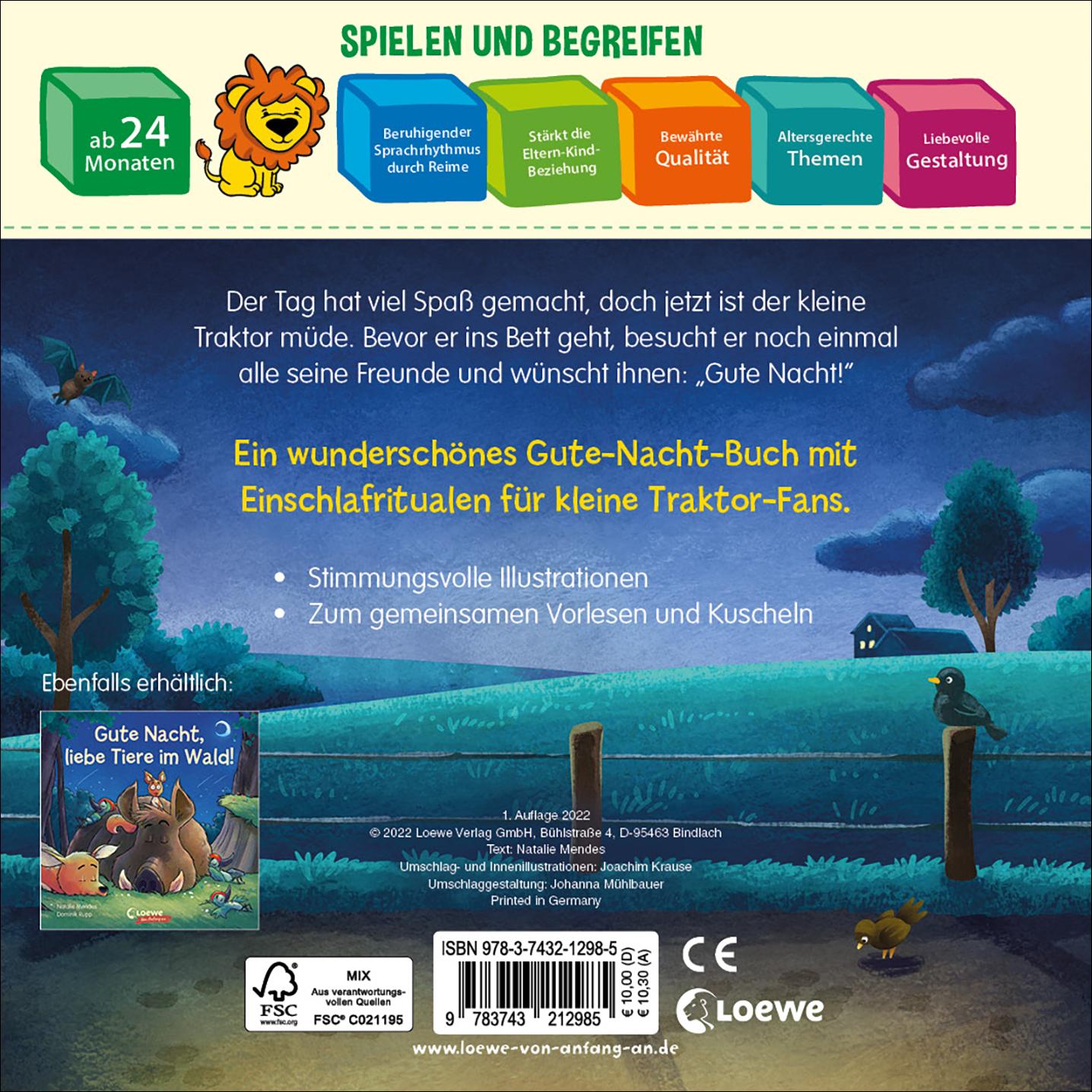 Rückseitencover Gute Nacht, lieber Traktor!