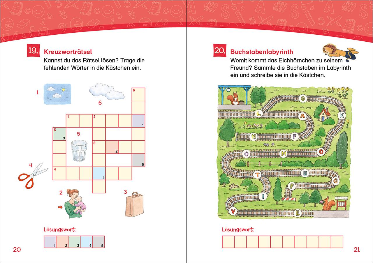 Beispielinhalt (Bild) Leselöwen Kreuzworträtsel für Erstleser - 1. Klasse (Marineblau)