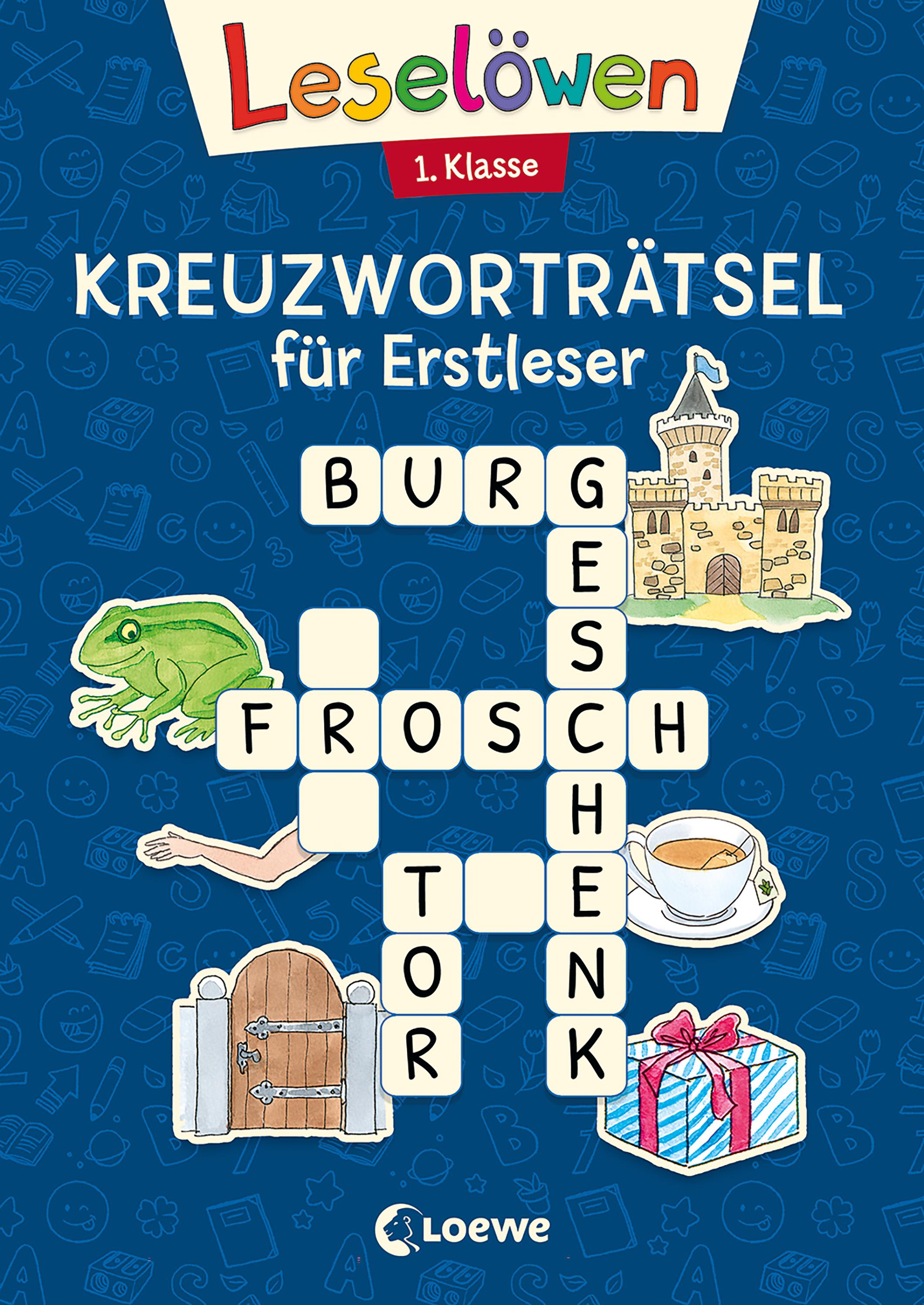 Vorderes Coverbild Leselöwen Kreuzworträtsel für Erstleser - 1. Klasse (Marineblau)