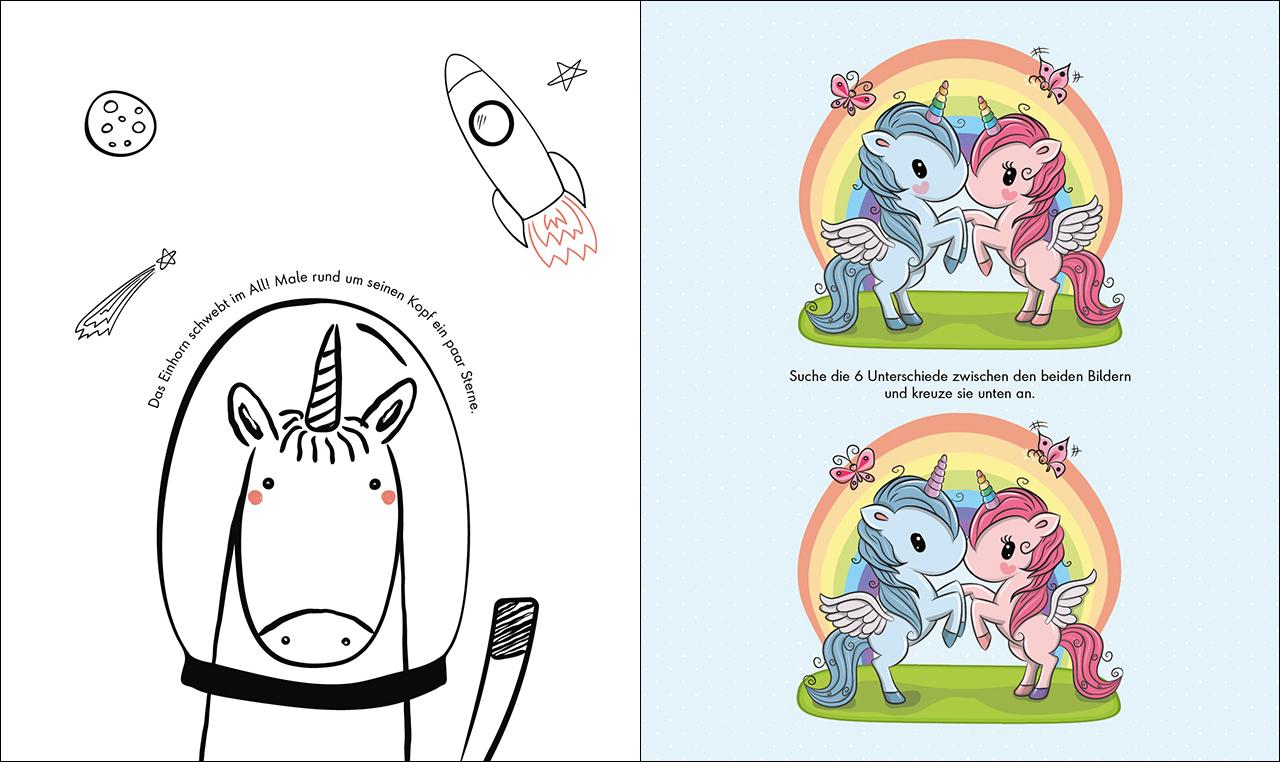 Beispielinhalt (Bild) Gute-Laune-Rätsel für unterwegs - Einhörner