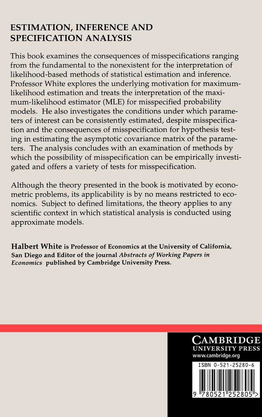 Rückseitencover Estimation, Inference and Specification Analysis