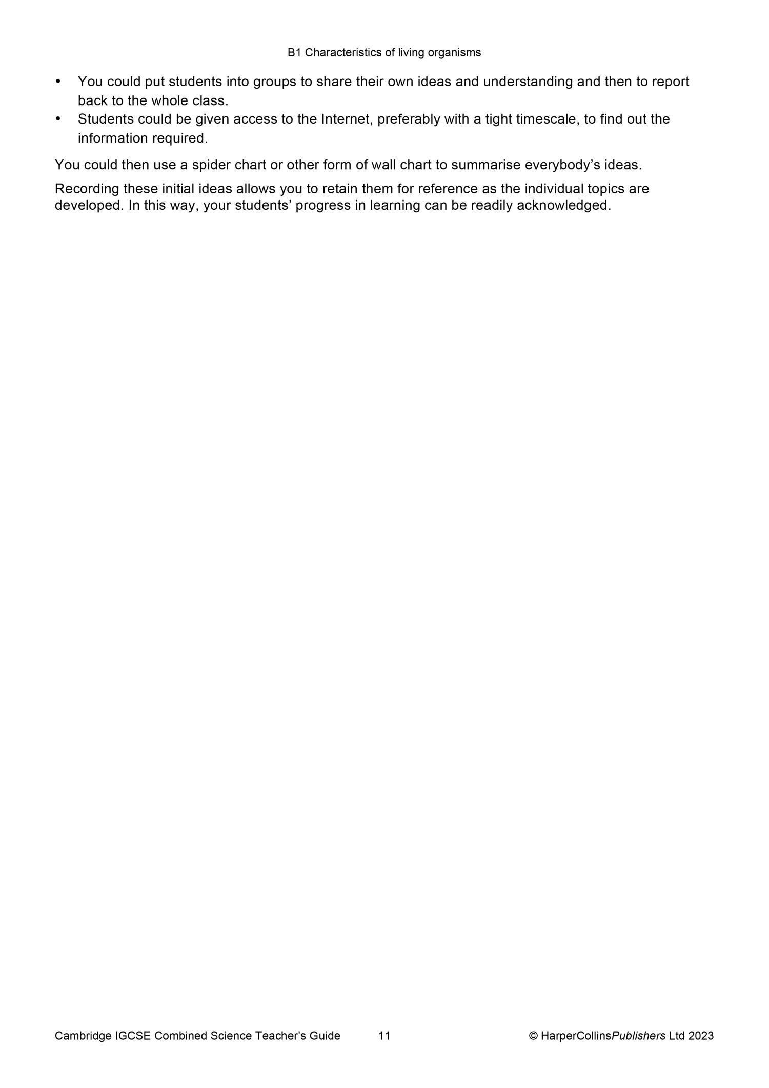 Beispielinhalt (Bild) Cambridge Igcse(tm) Combined Science Teacher Guide