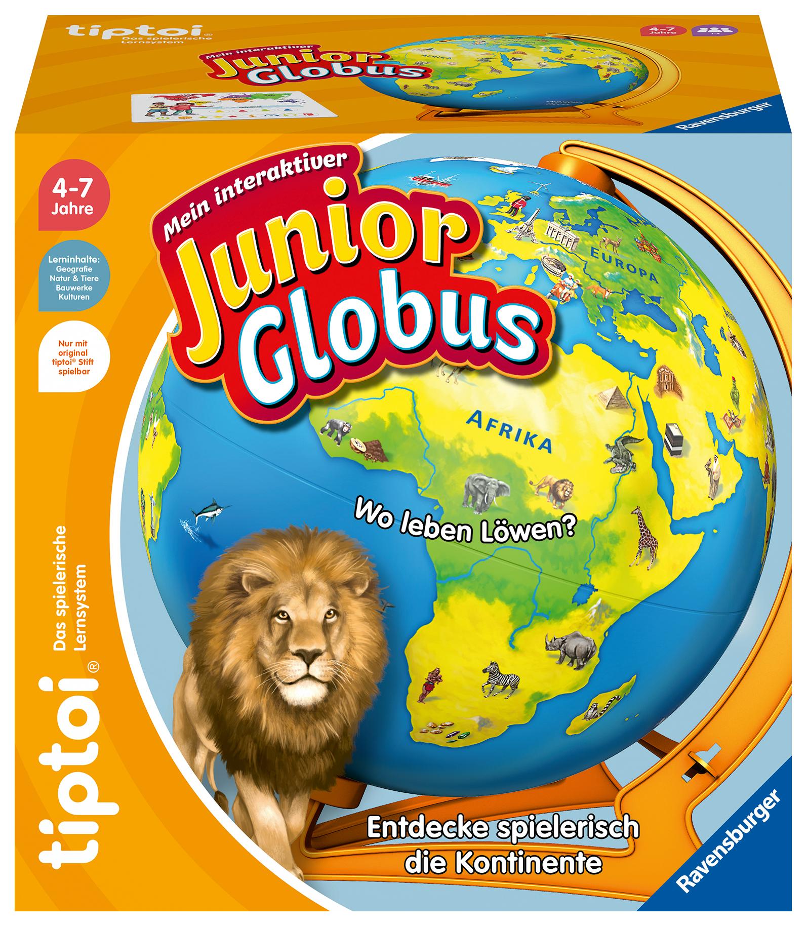 Vorderes Coverbild Ravensburger tiptoi 00115 - Mein interaktiver Junior Globus - Kinderspielzeug ab 4 Jahren
