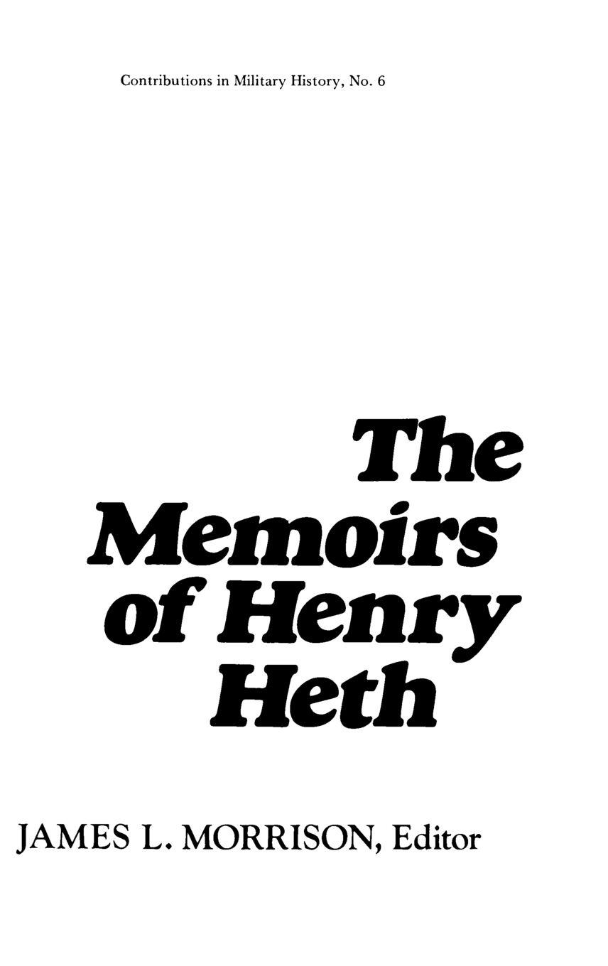 Vorderes Coverbild The Memoirs of Henry Heth.
