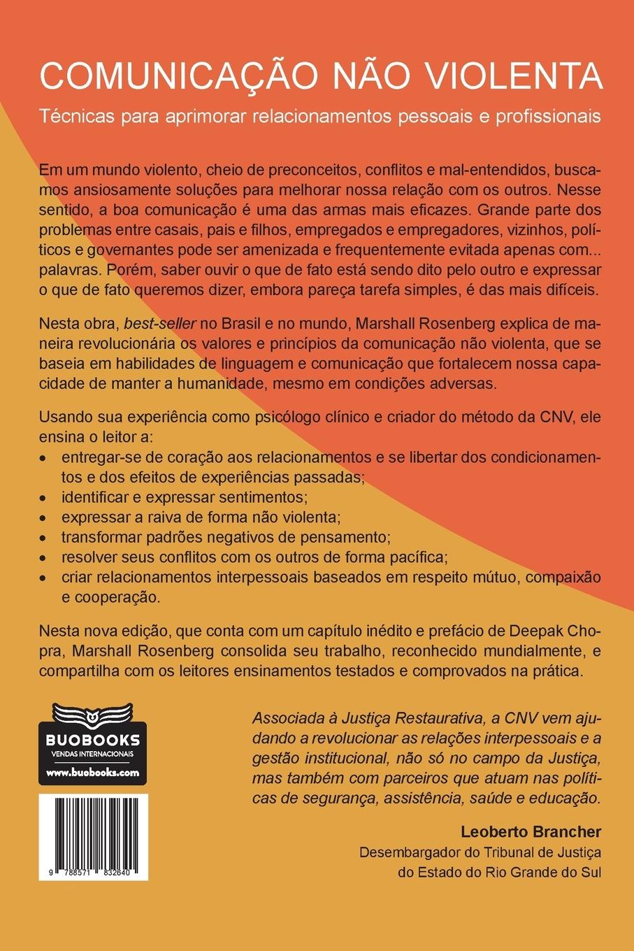 Rückseitencover Comunicação não violenta - Nova edição