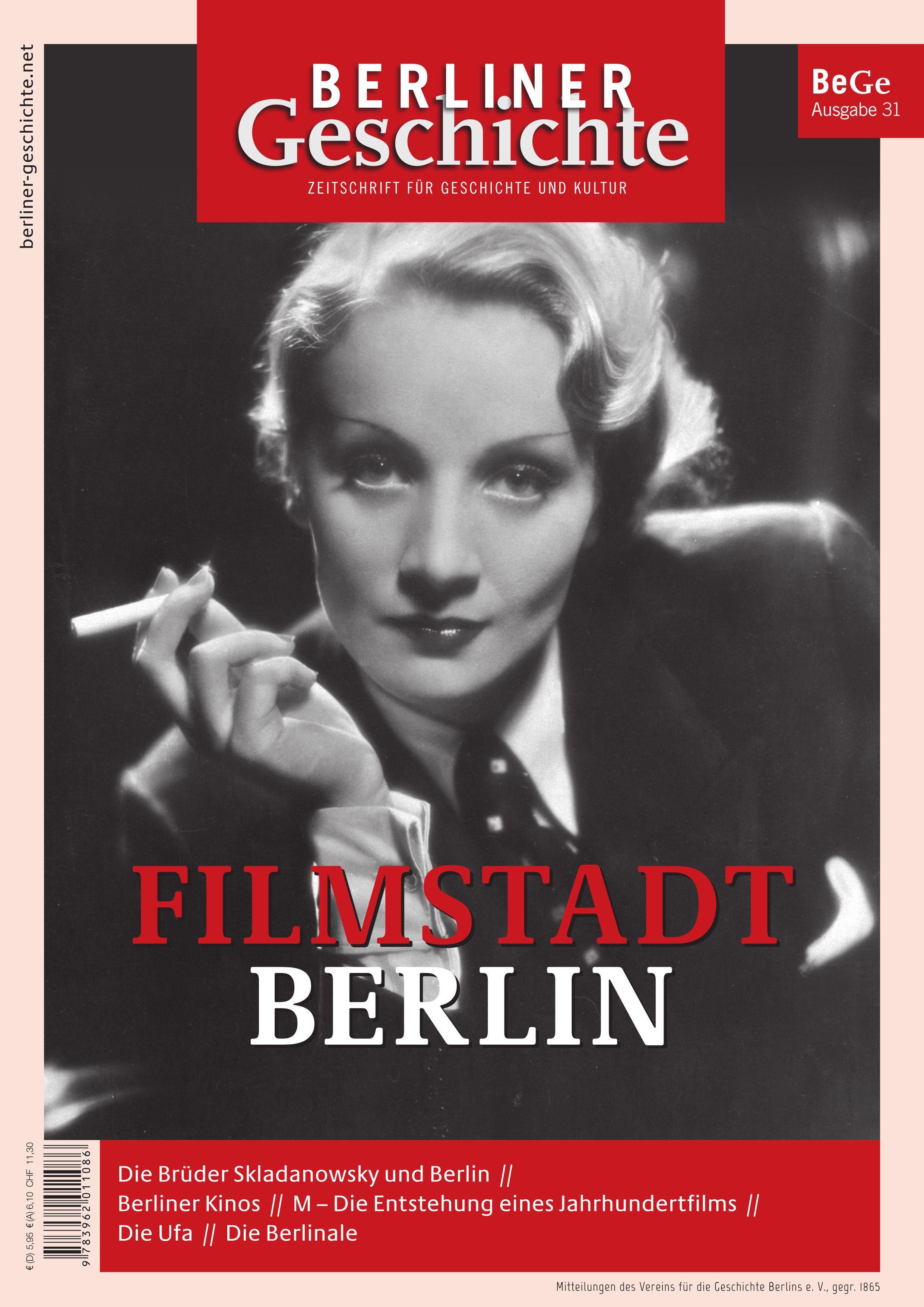 Vorderes Coverbild Berliner Geschichte - Zeitschrift für Geschichte und Kultur 31