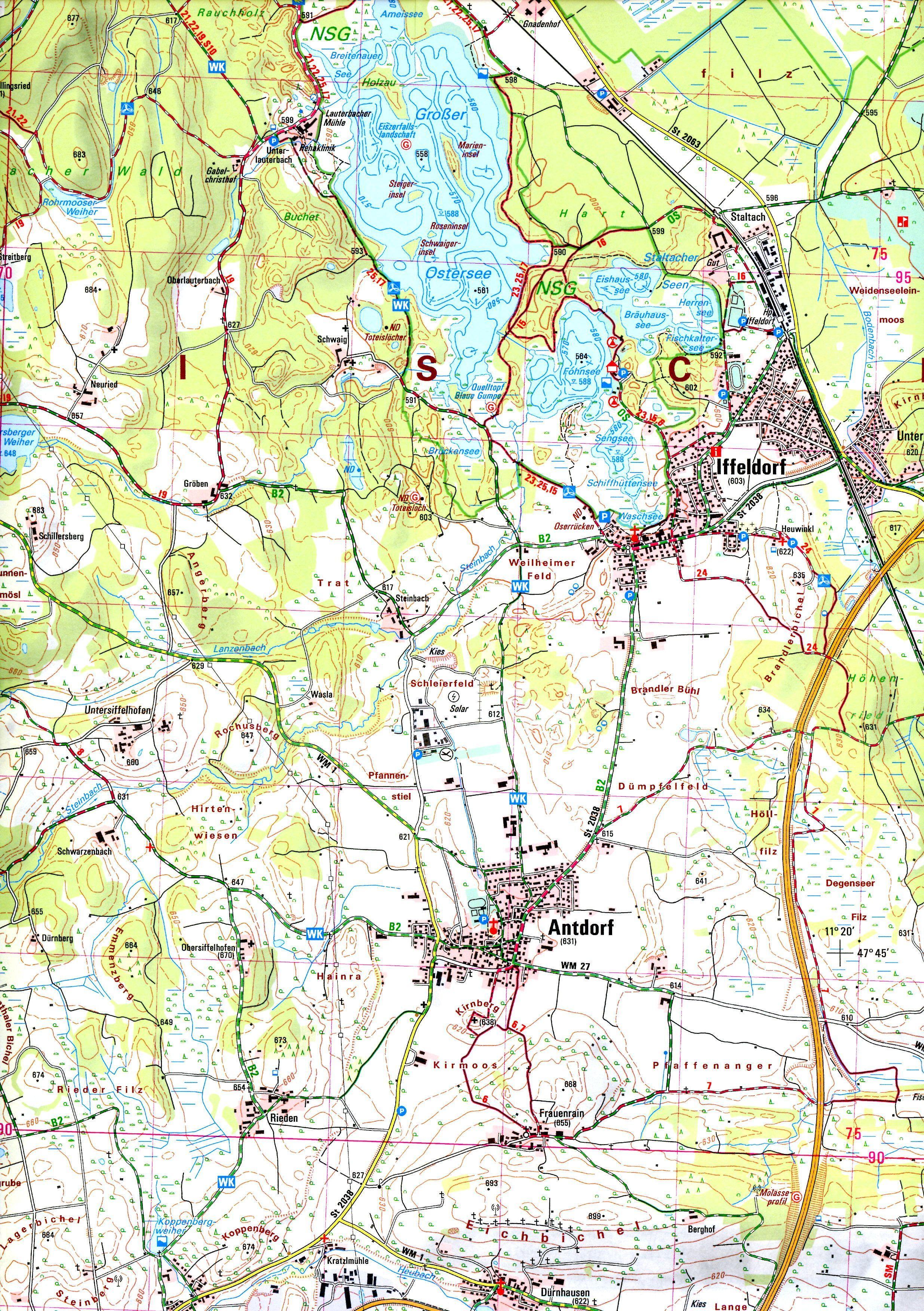 Beispielinhalt (Bild) Murnau a.Staffelsee 1:25 000