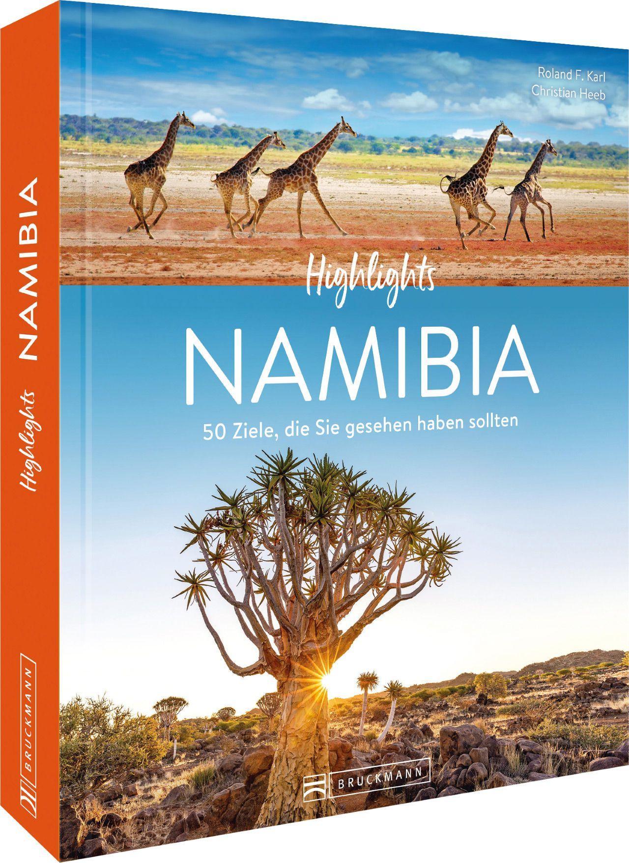 Vorderes Coverbild Highlights Namibia mit Okavango-Delta und Viktoriafällen