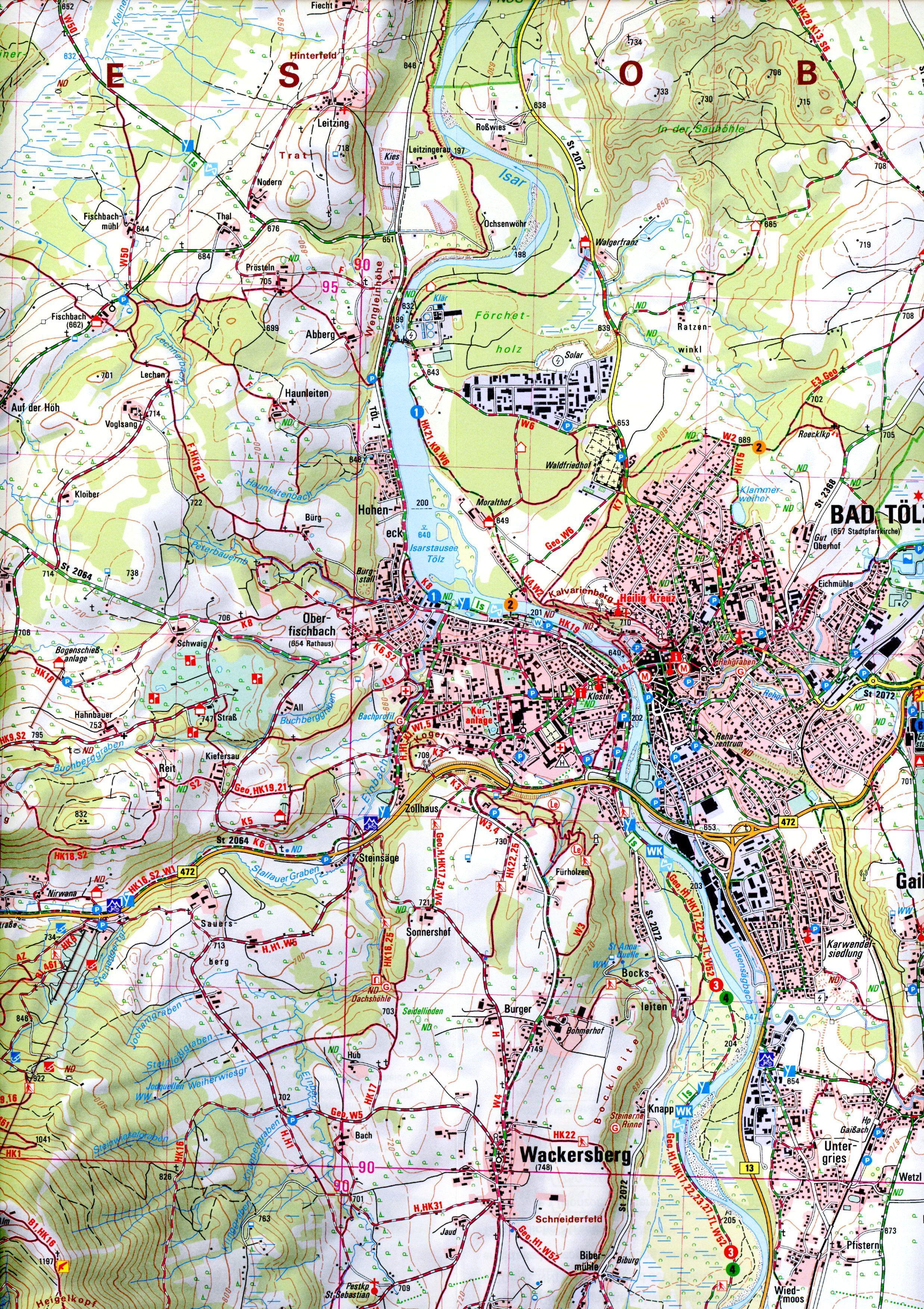 Beispielinhalt (Bild) Bad Tölz 1:25 000