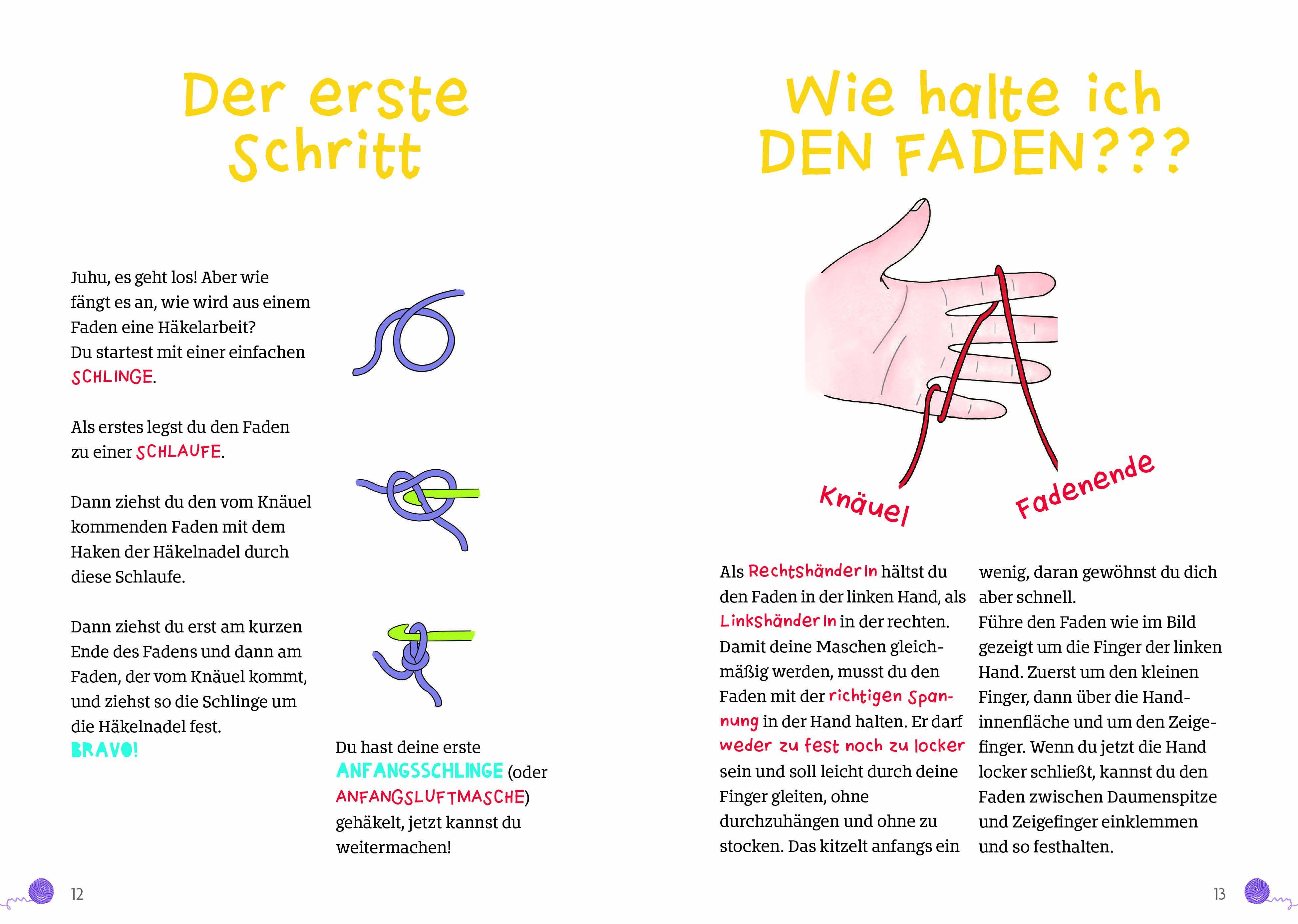 Beispielinhalt (Bild) Mein erstes Häkelbuch