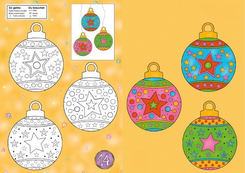 Beispielinhalt (Bild) Das Ausschneide-Bastelbuch Adventskalender