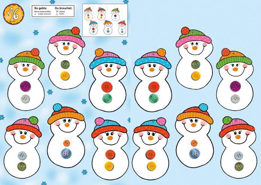 Beispielinhalt (Bild) Das Ausschneide-Bastelbuch Adventskalender