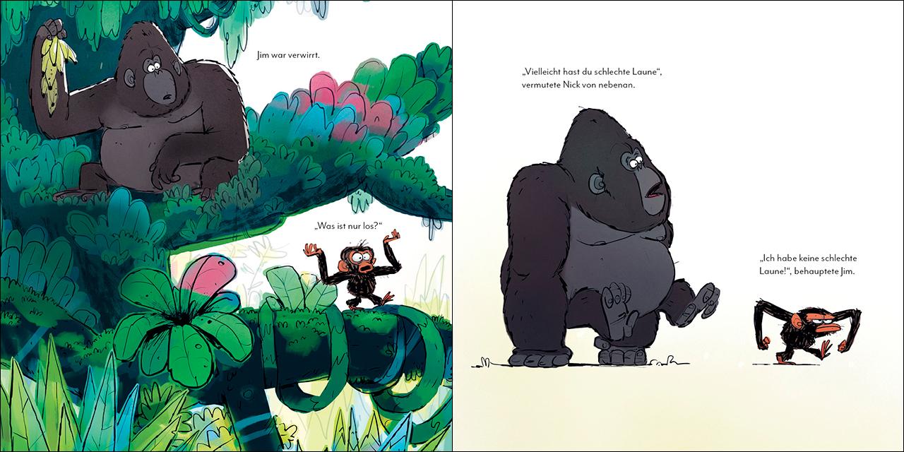 Beispielinhalt (Bild) Jim ist mies drauf (Pappbilderbuch)