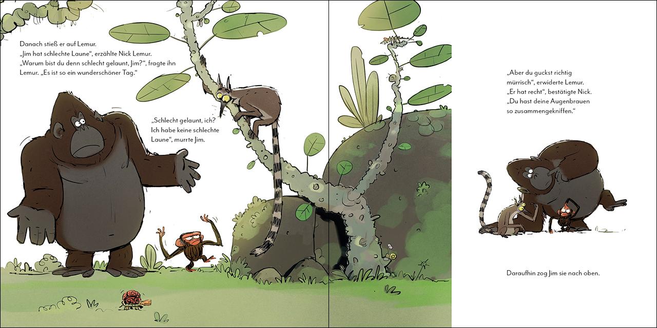 Beispielinhalt (Bild) Jim ist mies drauf (Pappbilderbuch)